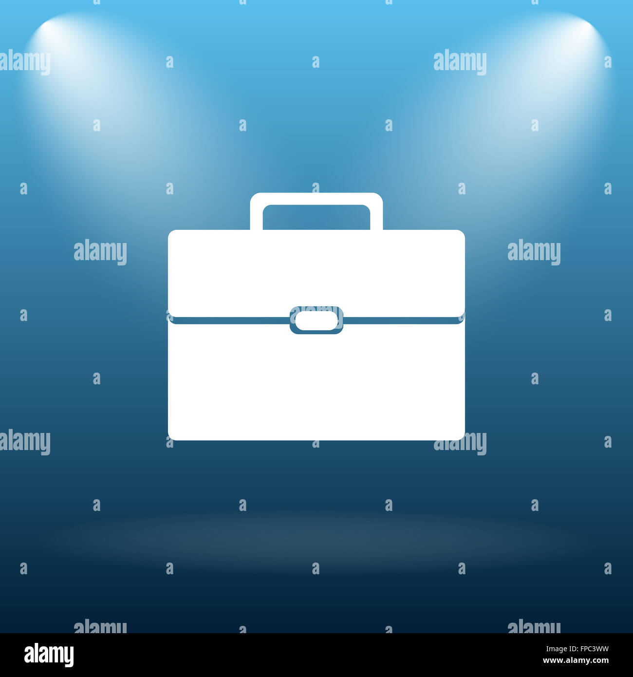Briefcase icon. Internet button on blue background Stock Photo - Alamy