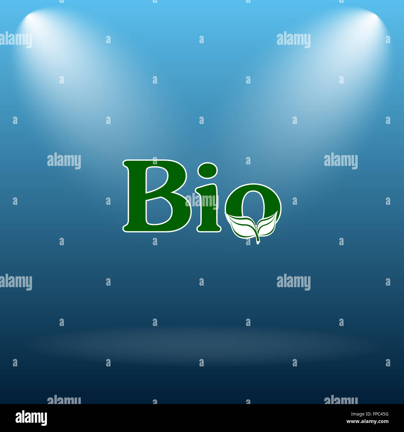 Bio icon. Internet button on blue background Stock Photo - Alamy