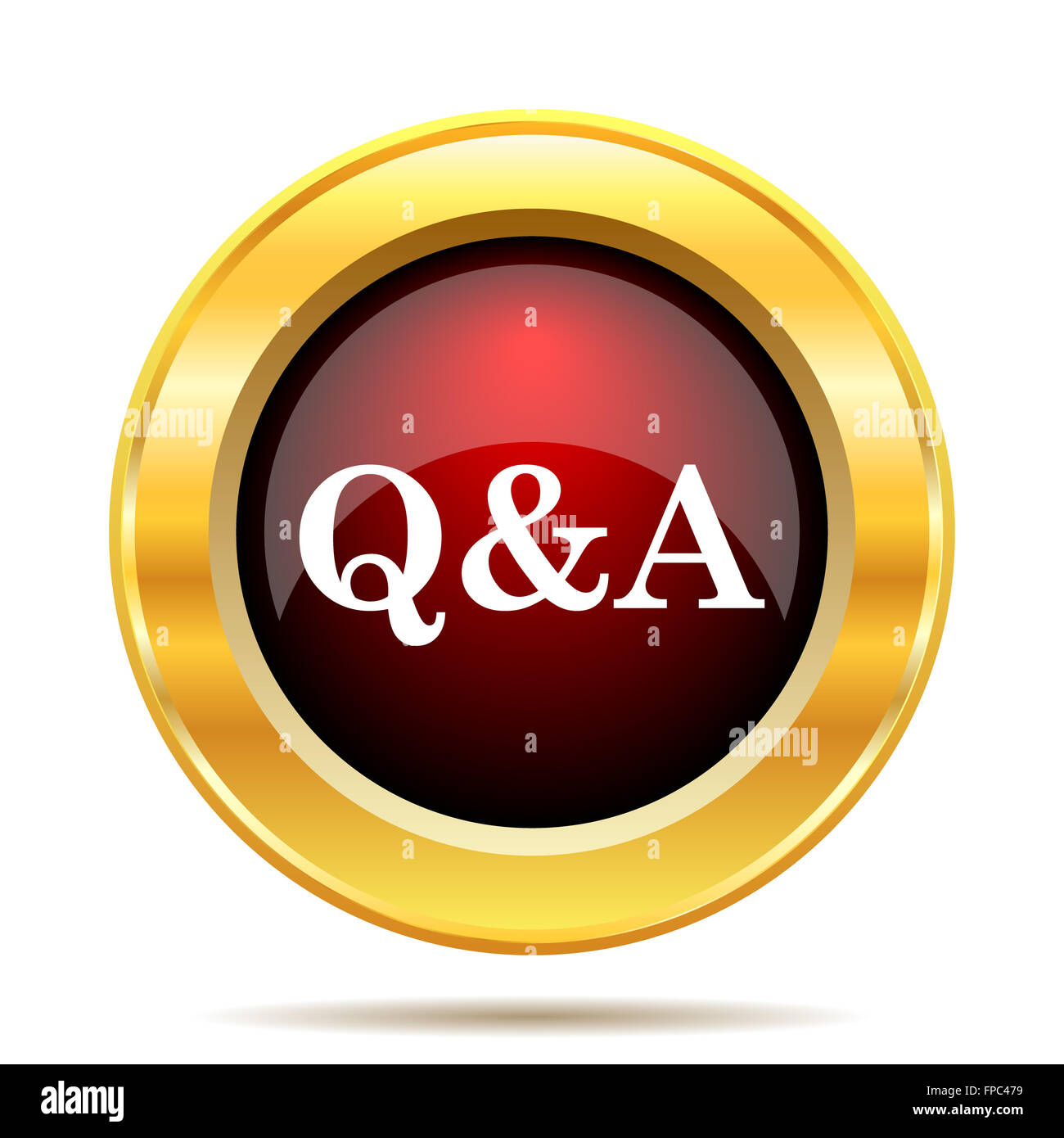 Q&A icon. Internet button on white background Stock Photo - Alamy