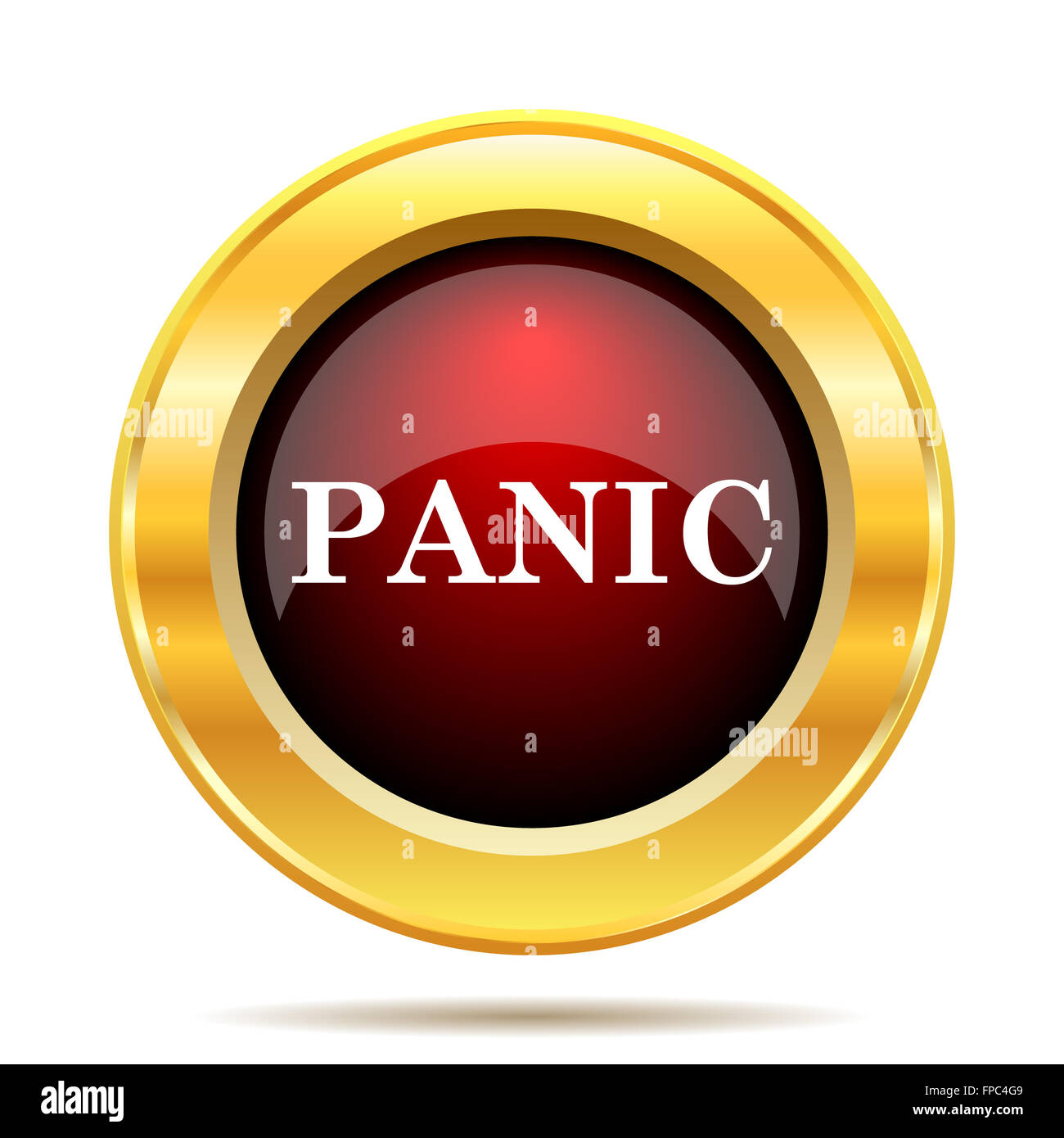 Panic icon. Internet button on white background Stock Photo - Alamy