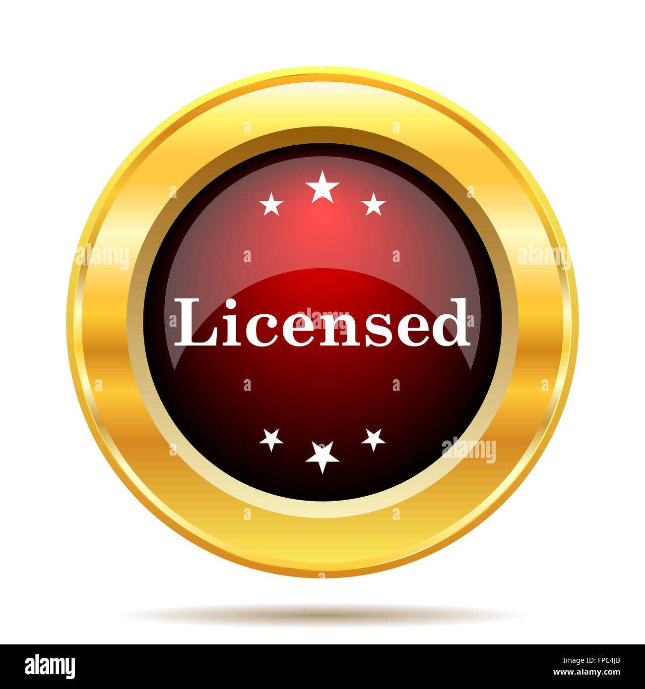 Licensed icon. Internet button on white background Stock Photo - Alamy
