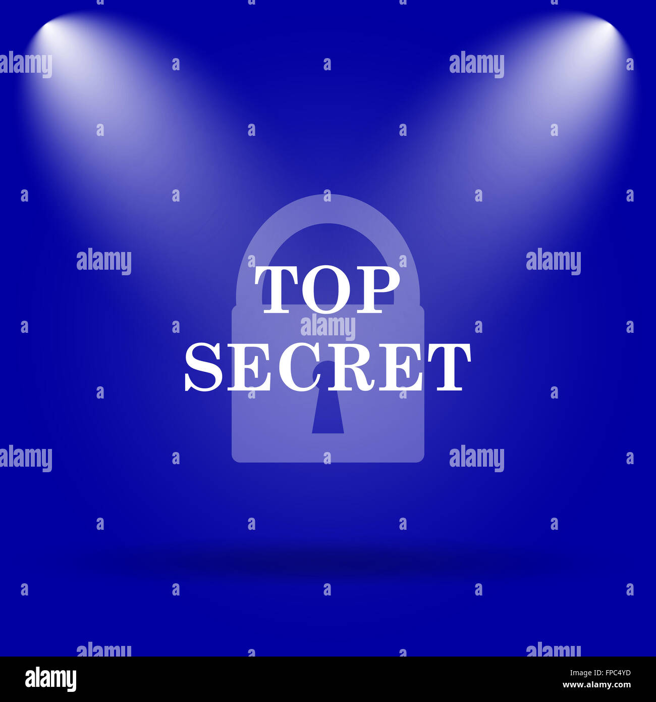 Top secret icon. Flat icon on blue background Stock Photo - Alamy