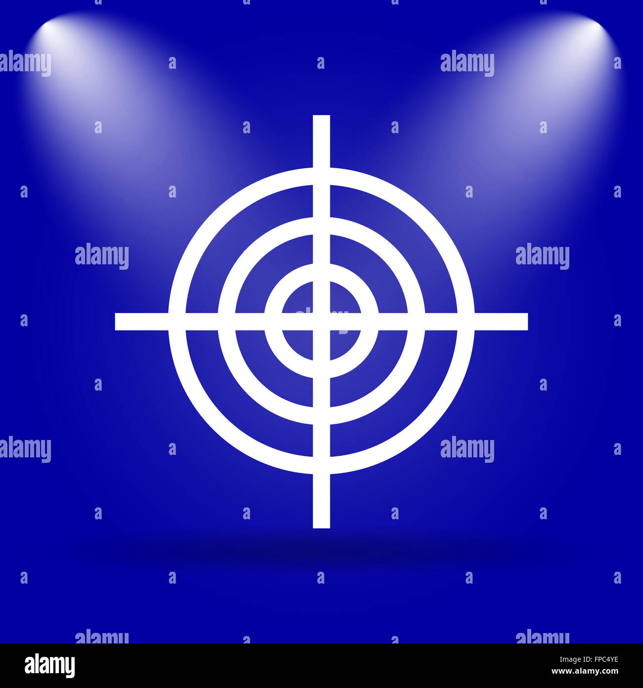 Target icon. Flat icon on blue background Stock Photo - Alamy