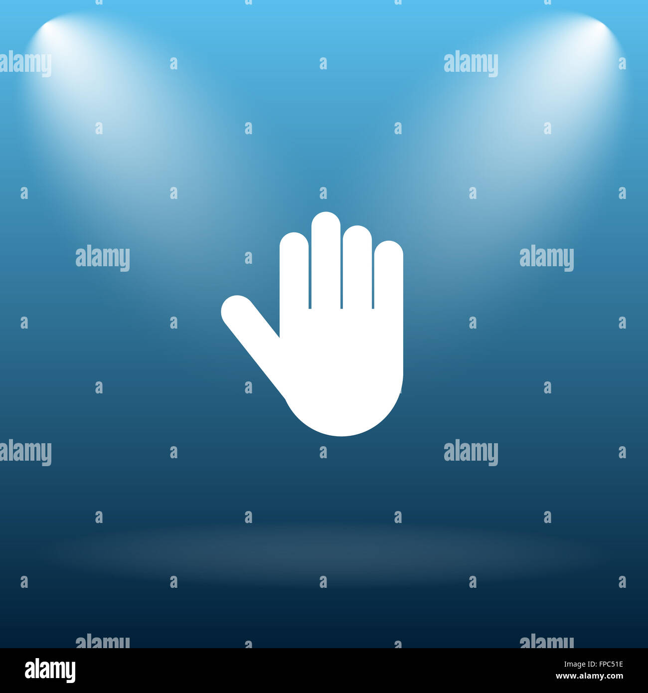 Stop icon. Internet button on blue background Stock Photo - Alamy