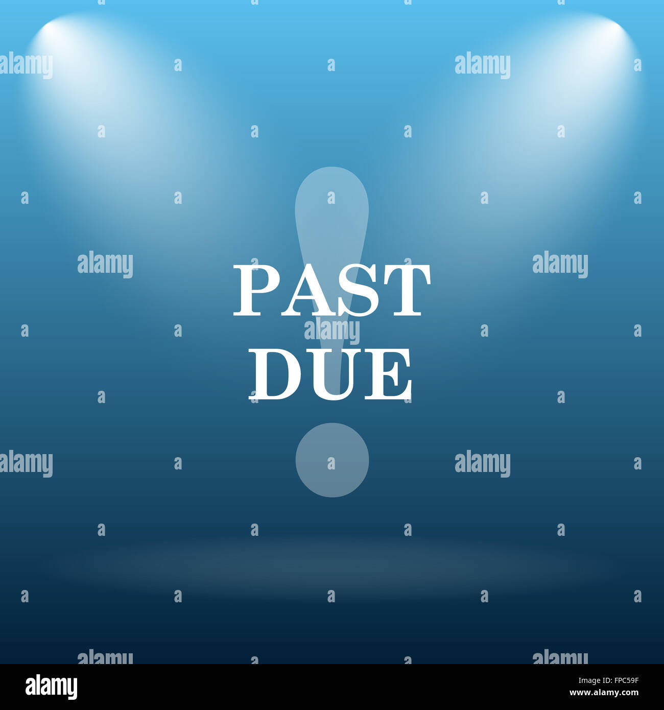 Past due icon. Internet button on blue background Stock Photo - Alamy