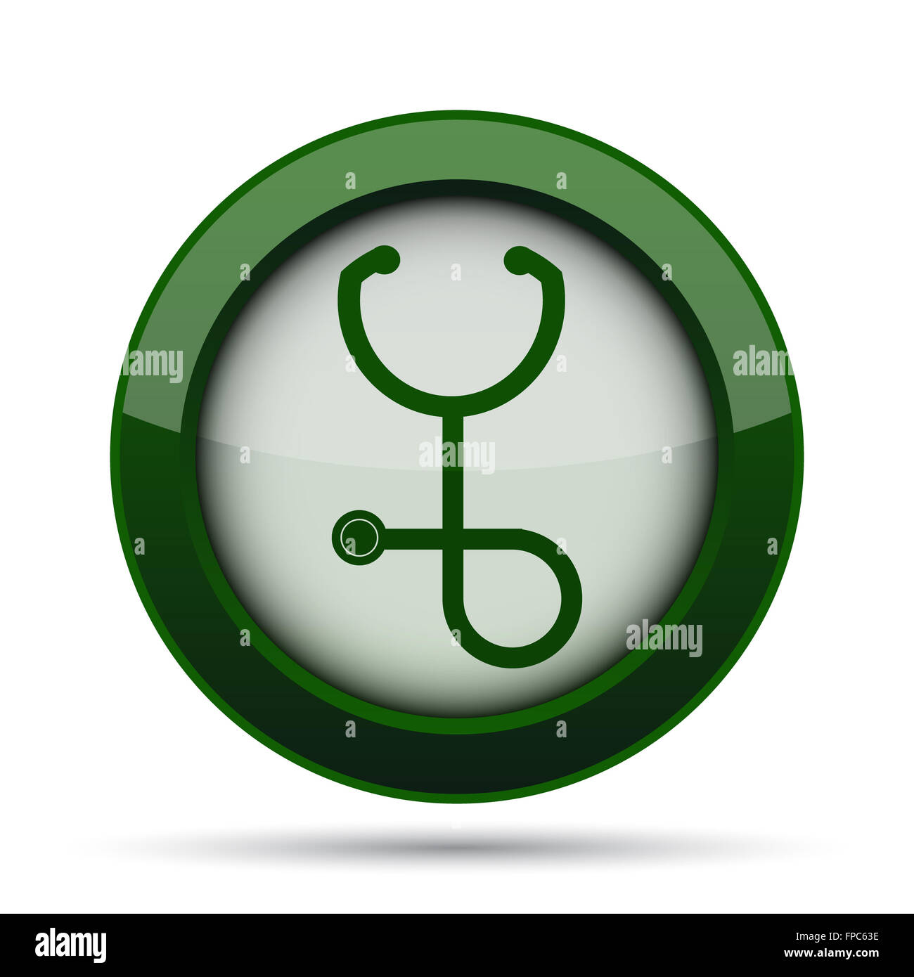 Stethoscope icon. Internet button on white background Stock Photo - Alamy
