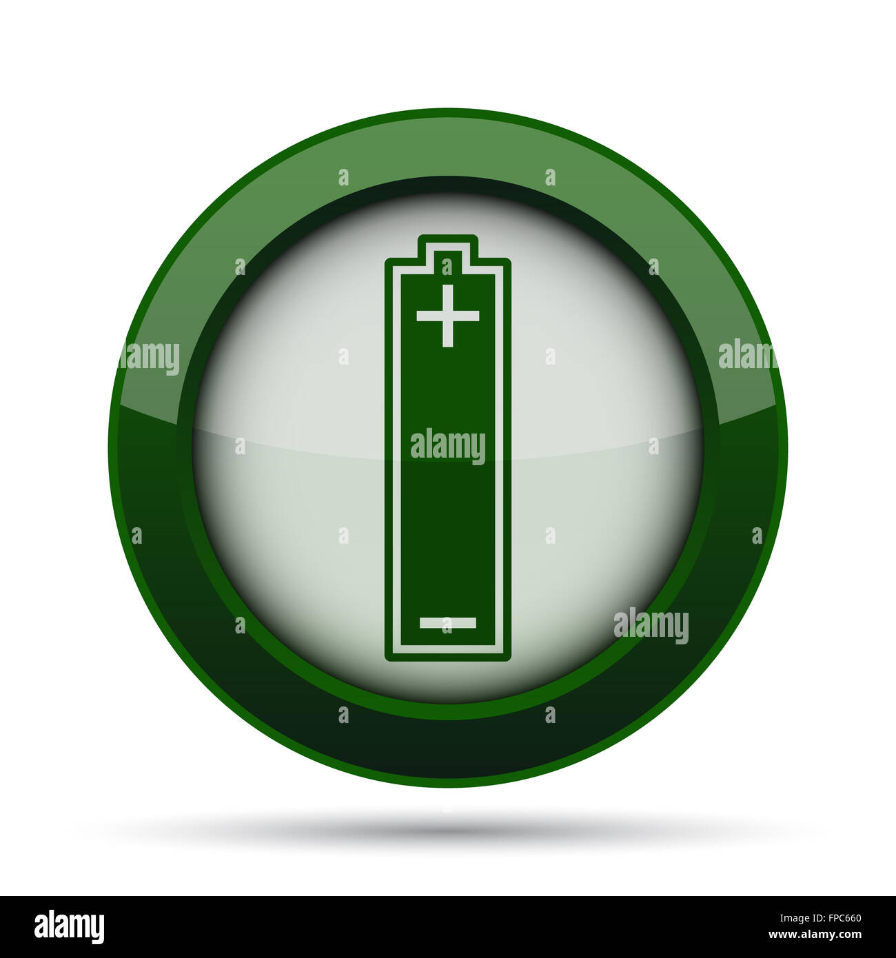 Battery icon. Internet button on white background Stock Photo - Alamy