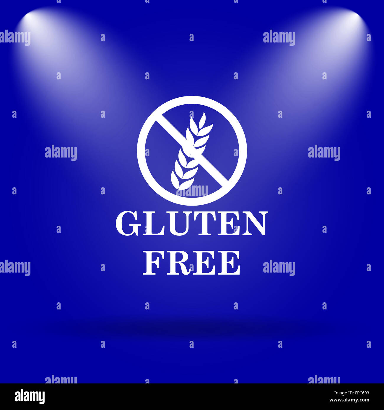 Gluten free icon. Flat icon on blue background Stock Photo - Alamy