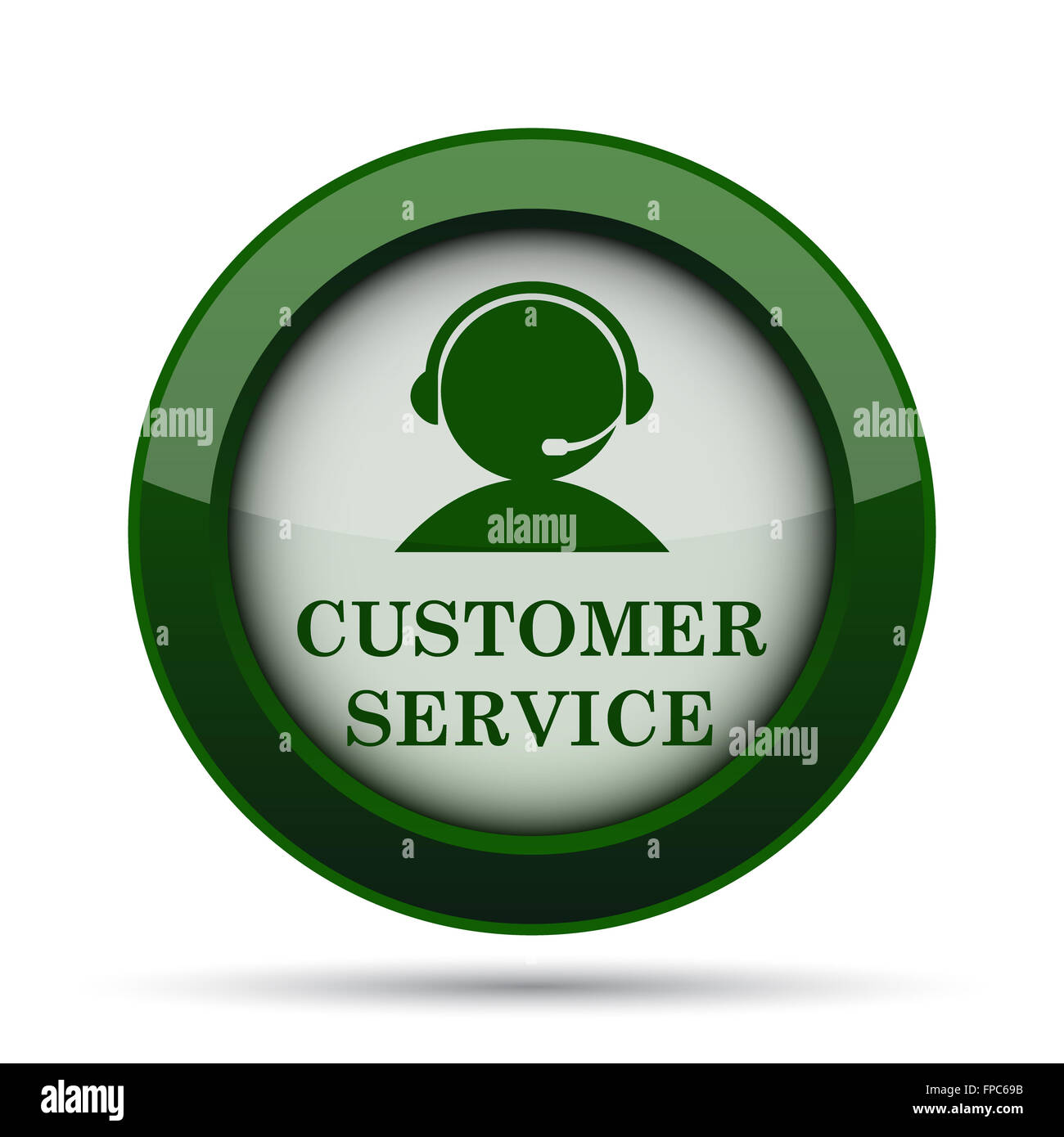Customer service icon. Internet button on white background Stock Photo ...