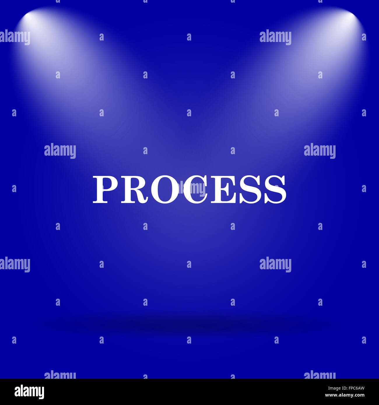 Process icon. Flat icon on blue background Stock Photo - Alamy