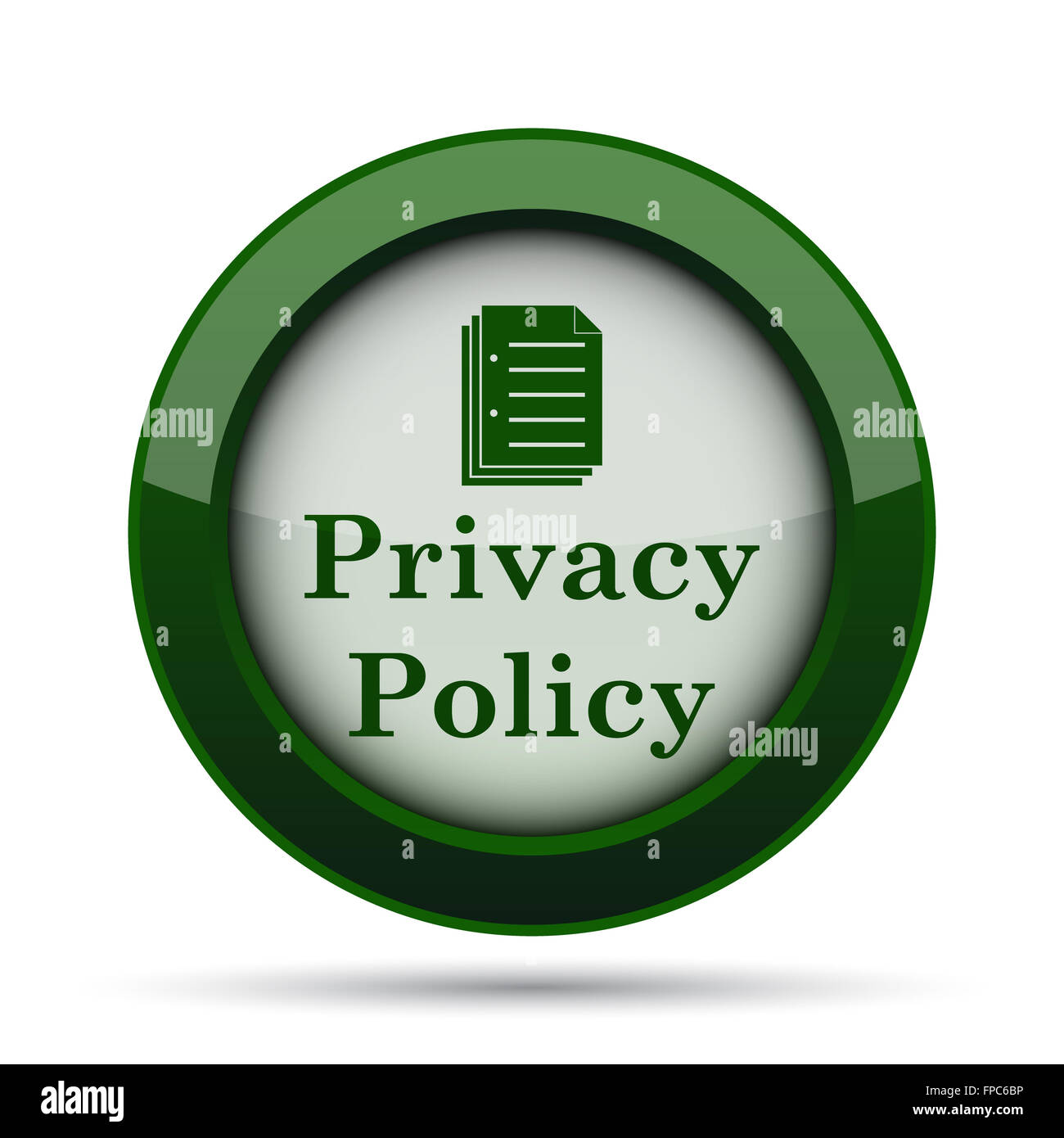 Privacy policy icon. Internet button on white background Stock Photo ...