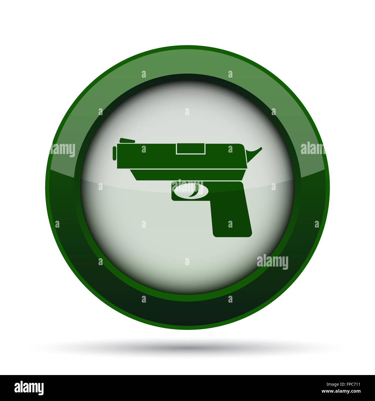 Gun icon. Internet button on white background Stock Photo - Alamy