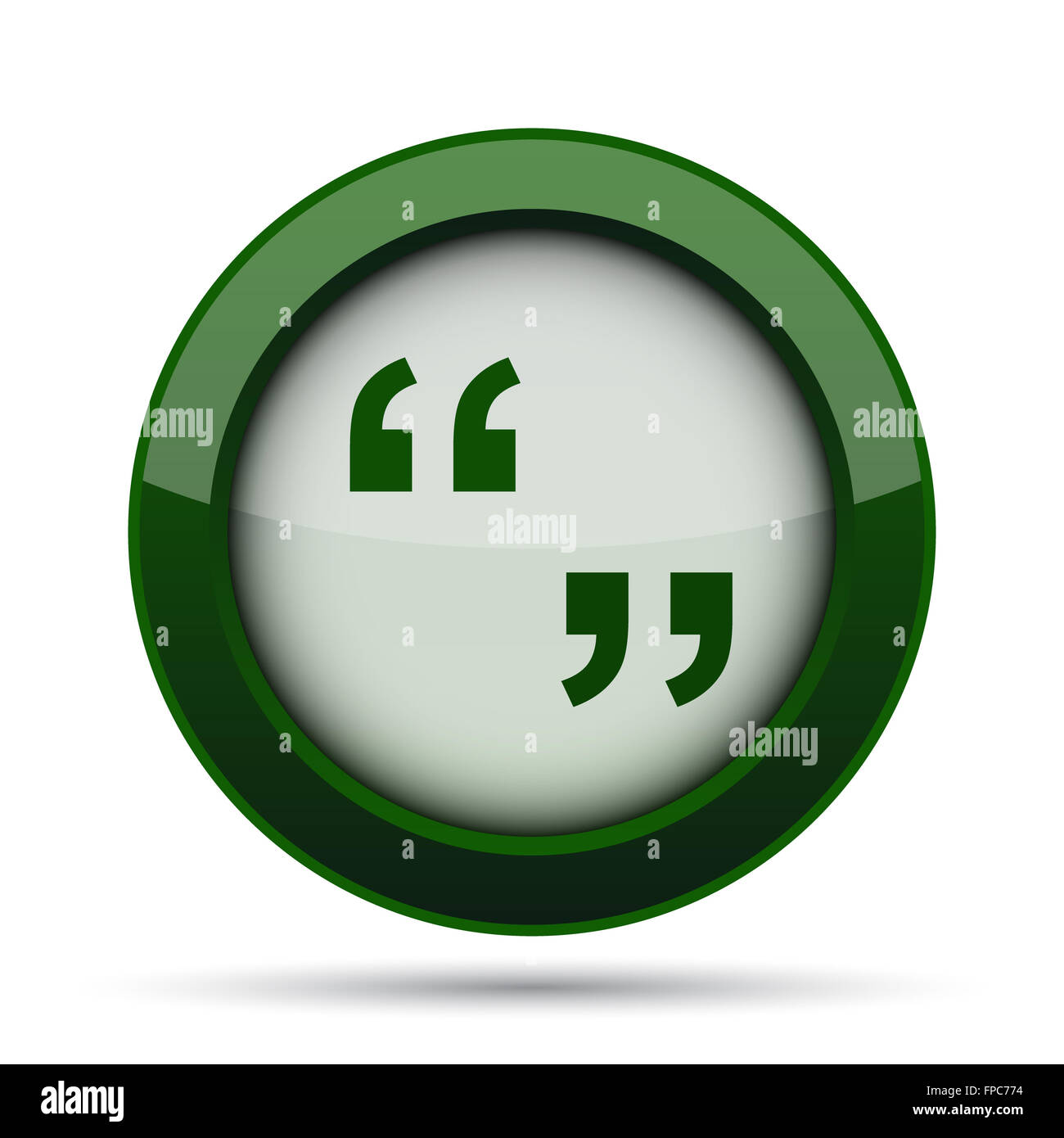 Quotation marks icon. button on white background Stock Photo Alamy