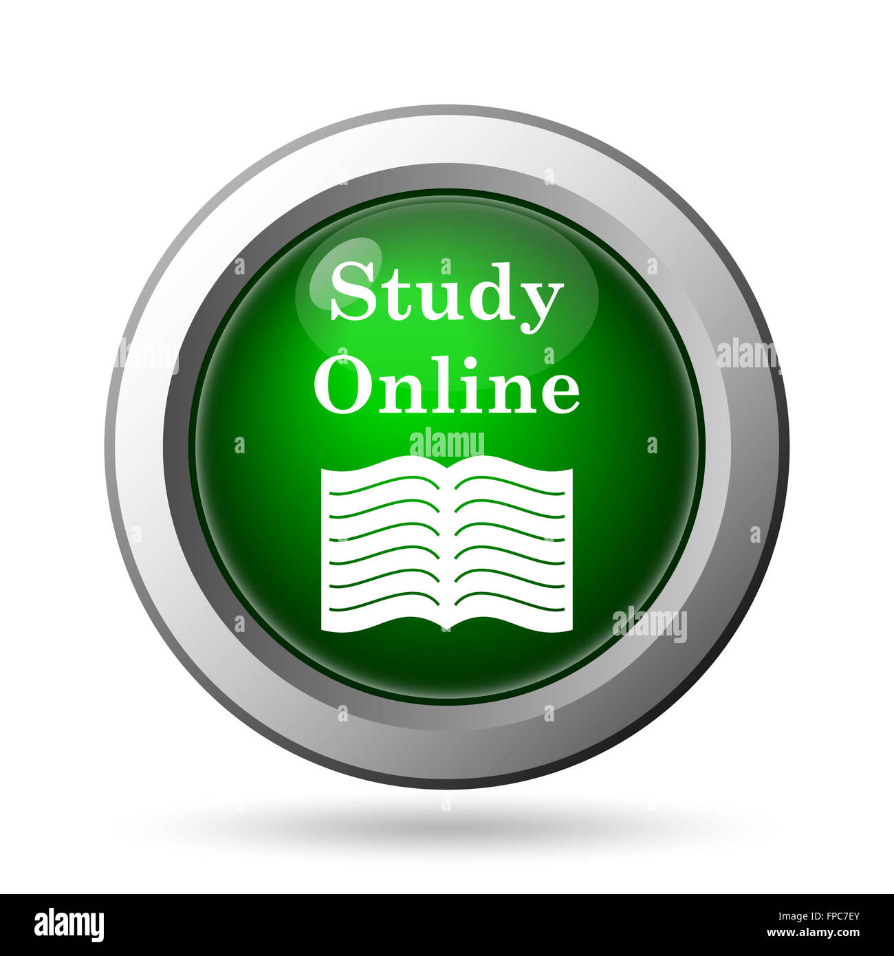 Study online icon. Internet button on white background Stock Photo - Alamy
