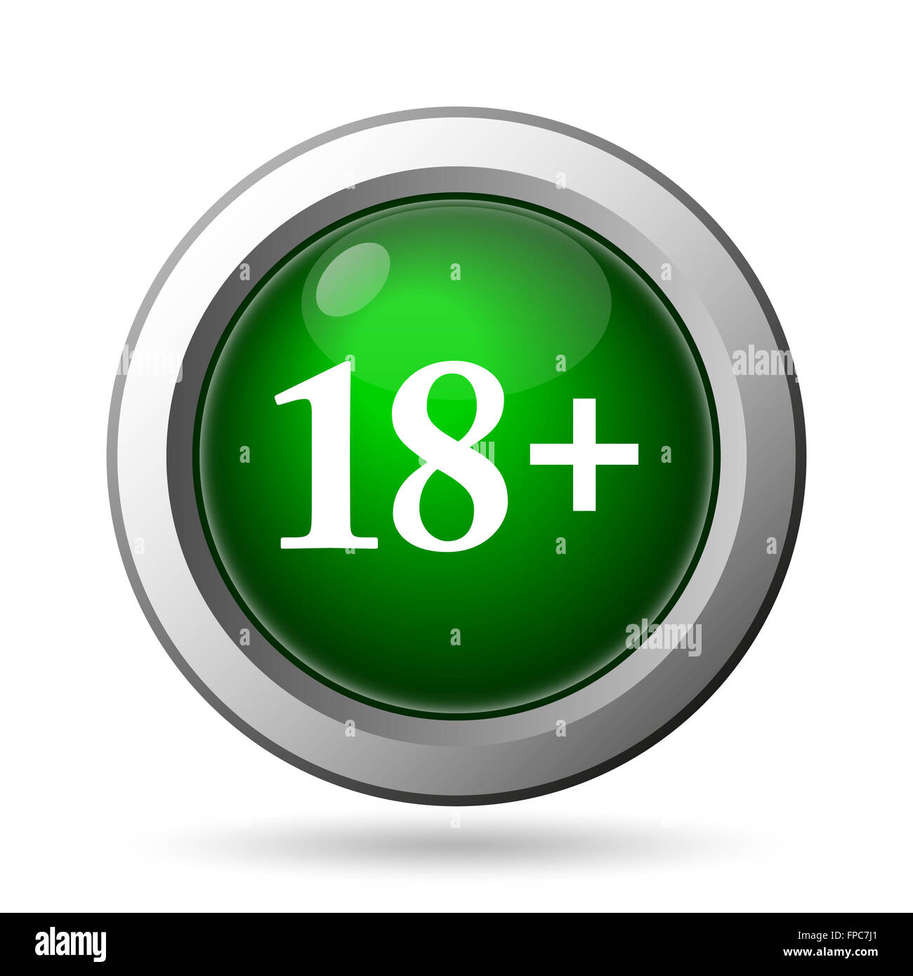 18 plus icon. Internet button on white background Stock Photo - Alamy