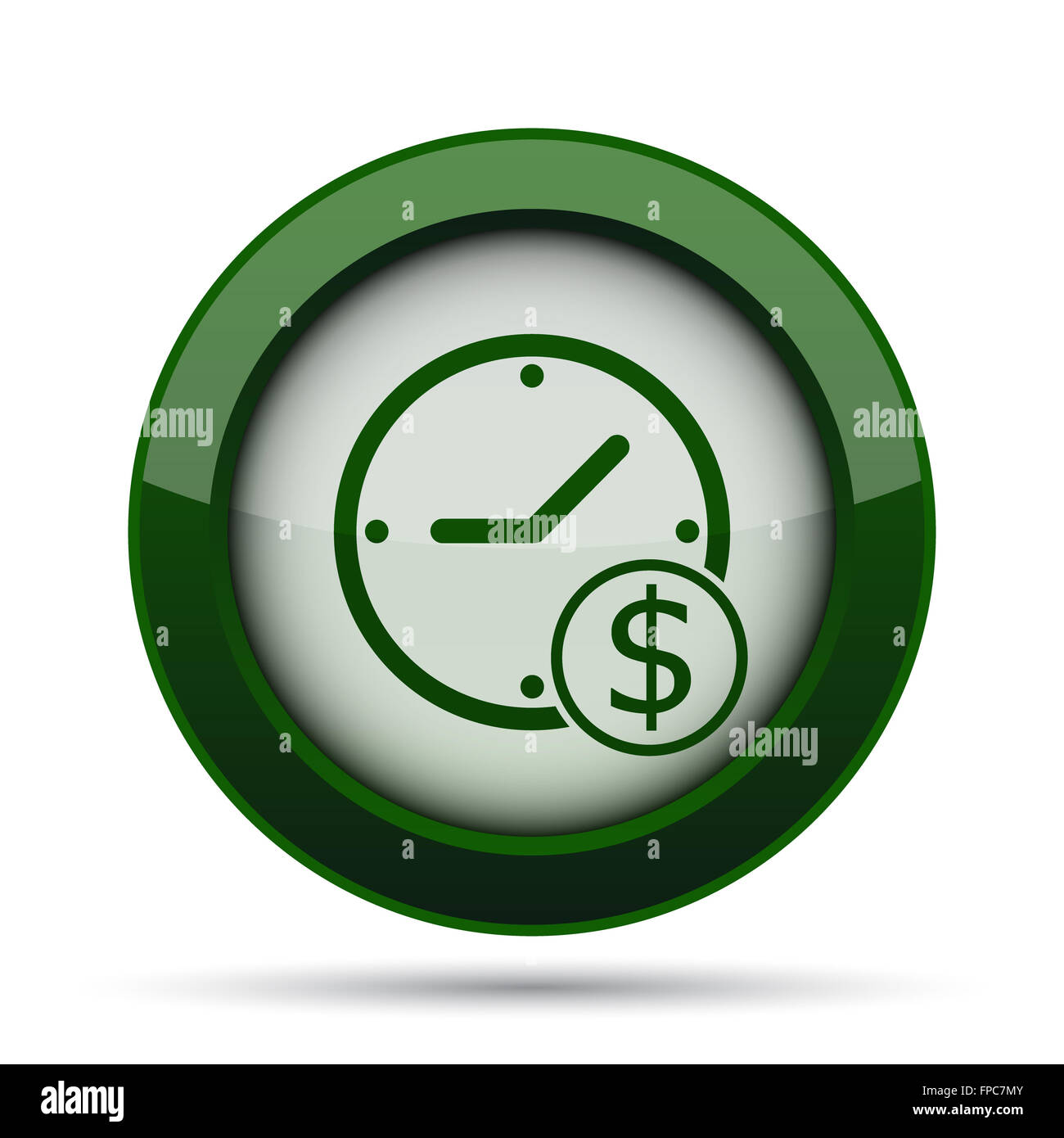 Time is money icon. Internet button on white background Stock Photo - Alamy