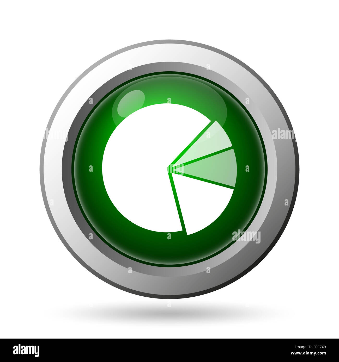 Chart pie icon. Internet button on white background Stock Photo - Alamy