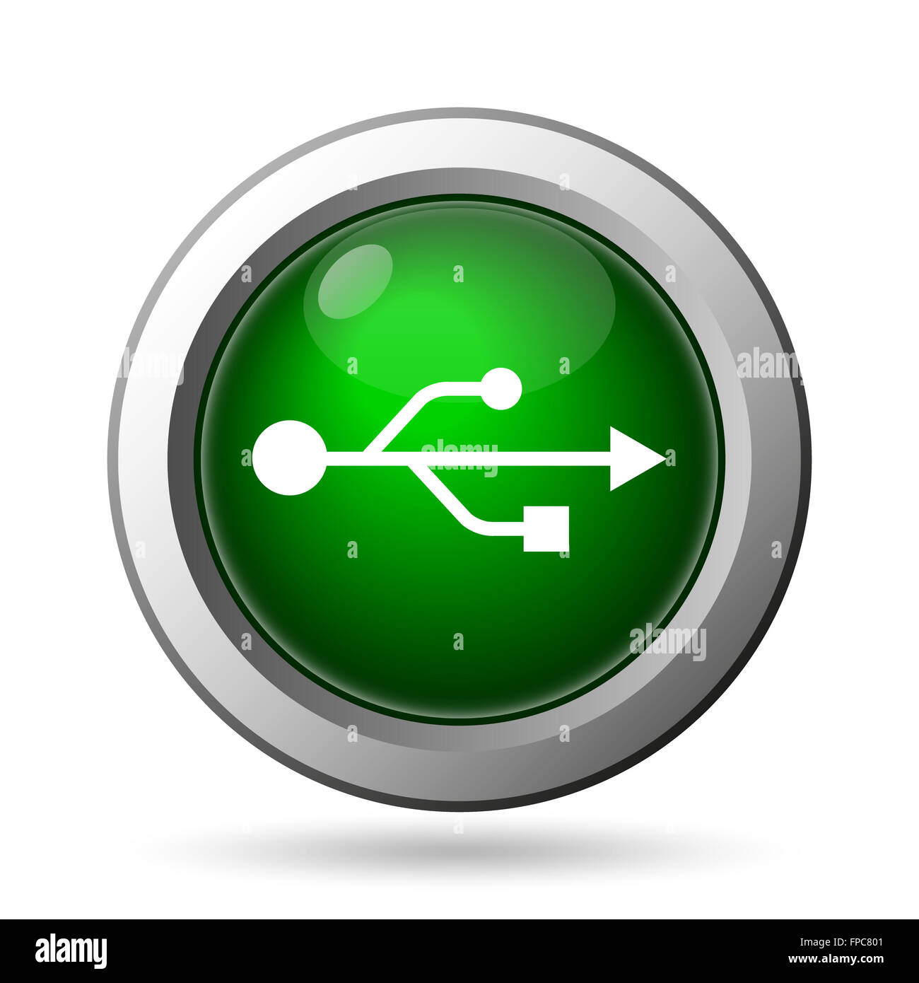 USB icon. Internet button on white background Stock Photo - Alamy