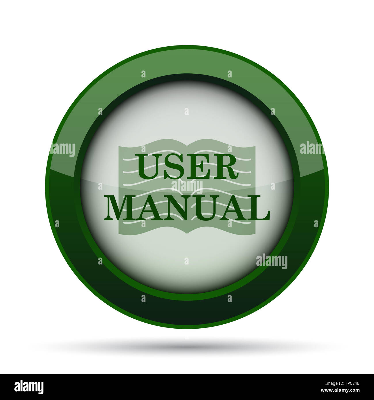 User manual icon. button on white background Stock Photo Alamy