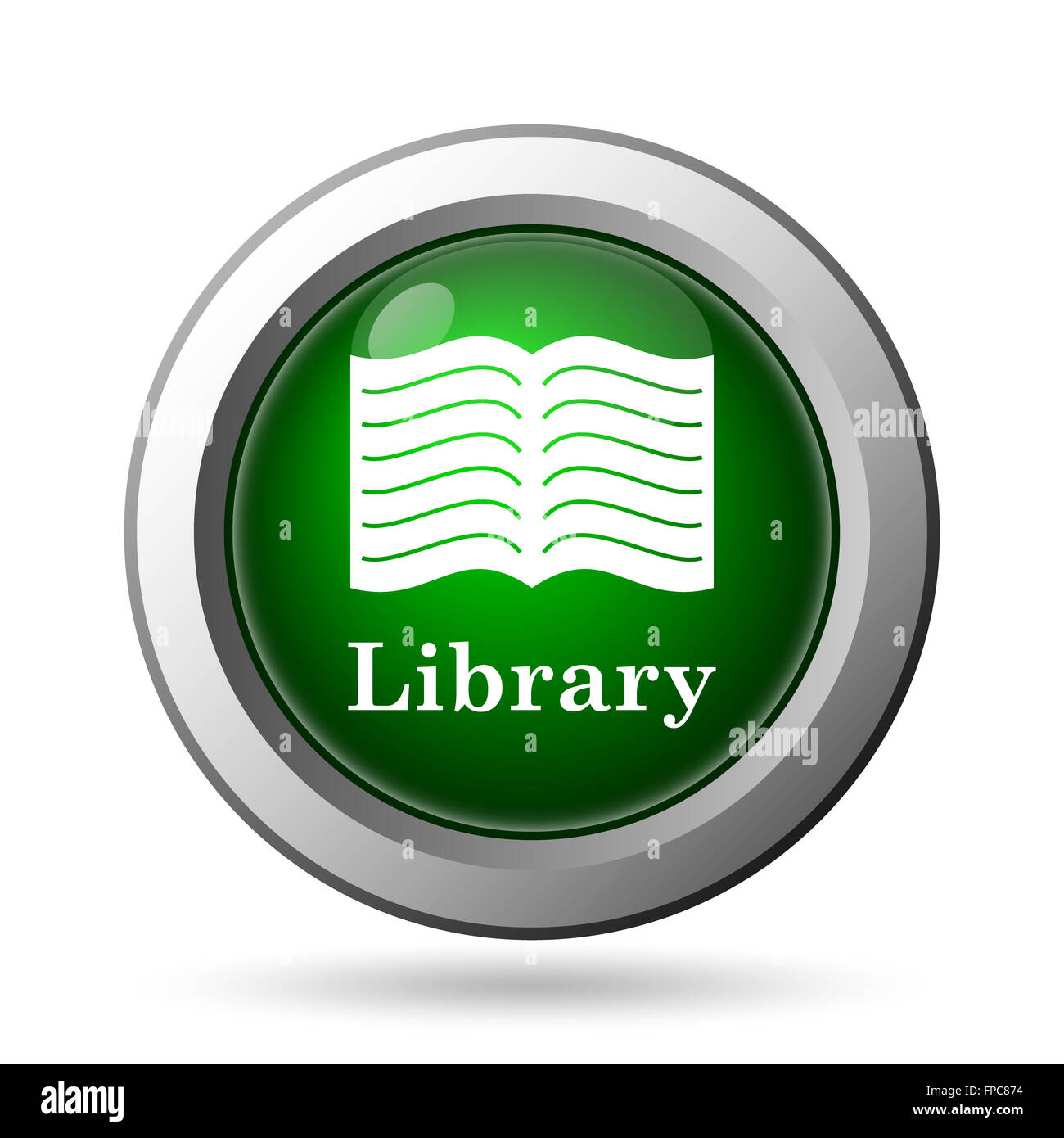 Library icon. Internet button on white background Stock Photo - Alamy
