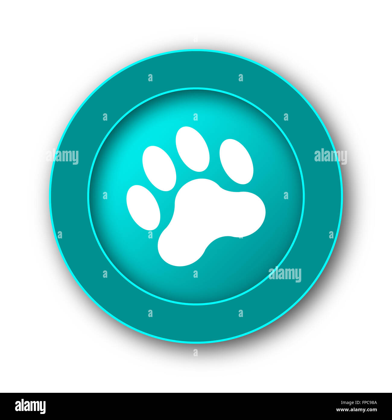 Paw print icon. Internet button on white background Stock Photo - Alamy