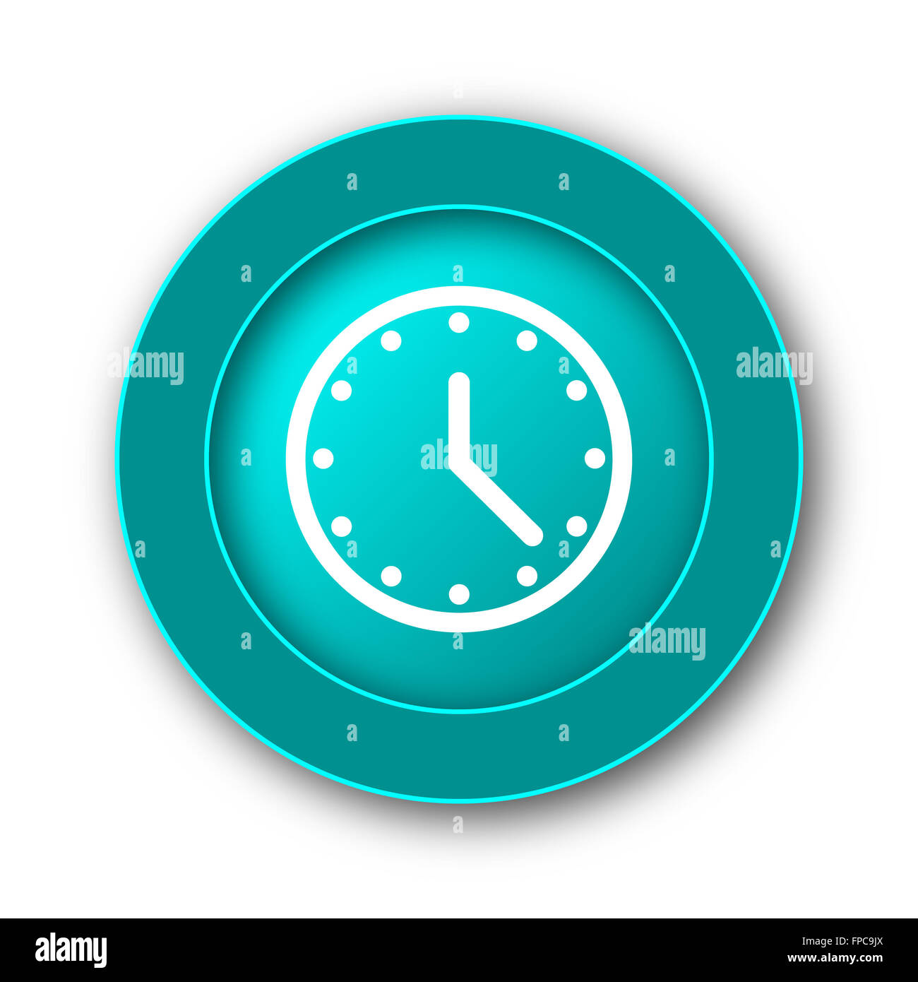 Clock icon. Internet button on white background Stock Photo - Alamy