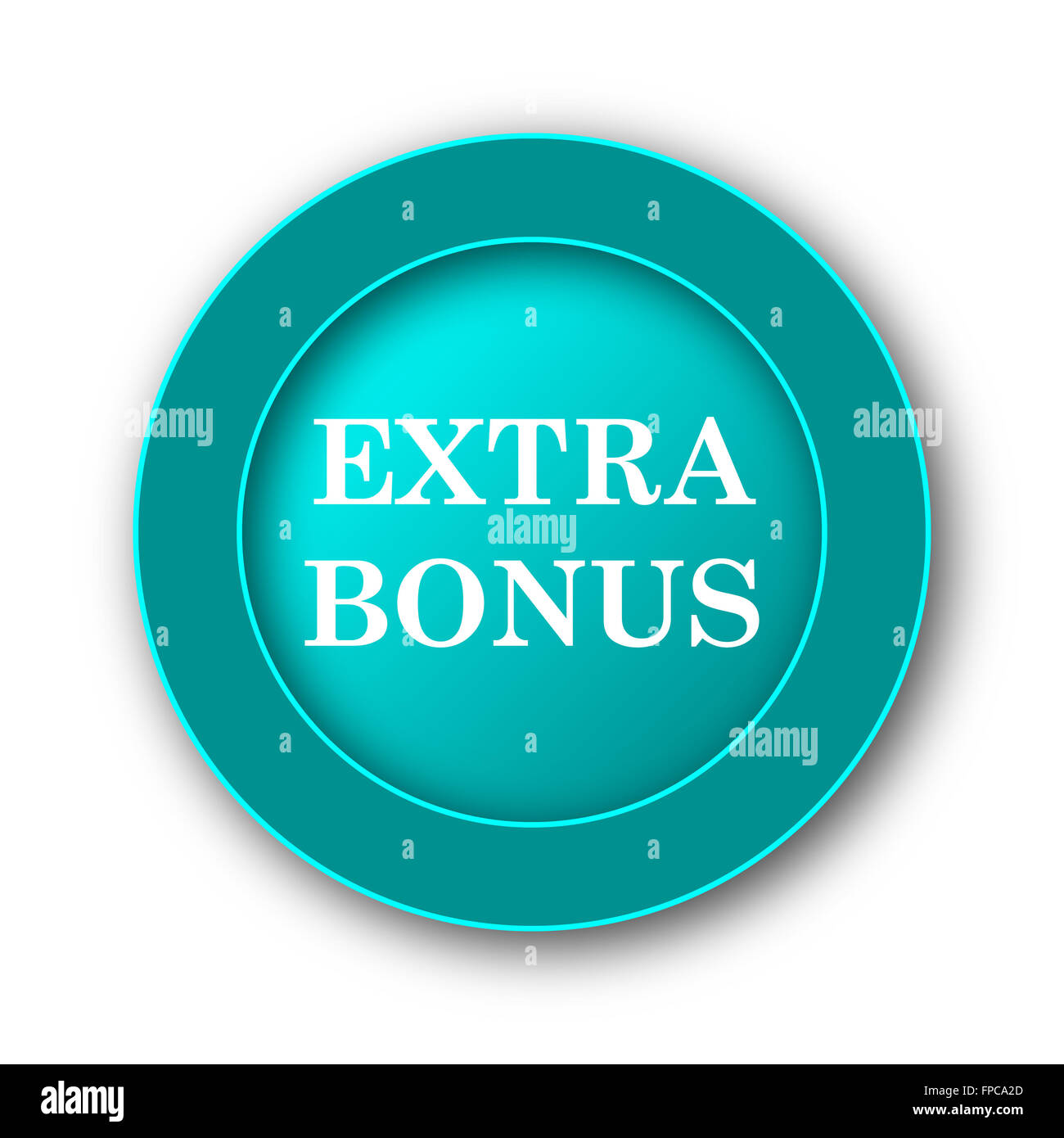Extra bonus icon. Internet button on white background Stock Photo - Alamy