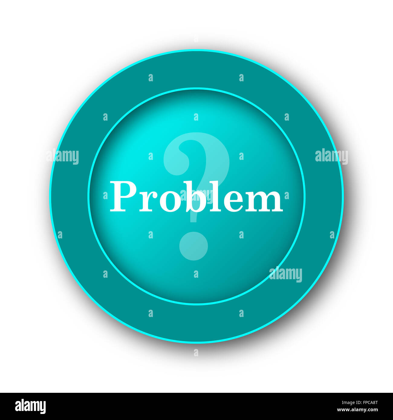 Problem icon. Internet button on white background Stock Photo - Alamy