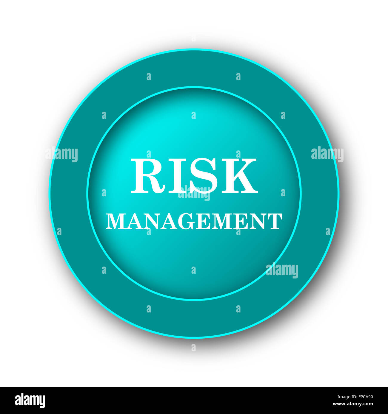 Risk management icon. Internet button on white background Stock Photo ...