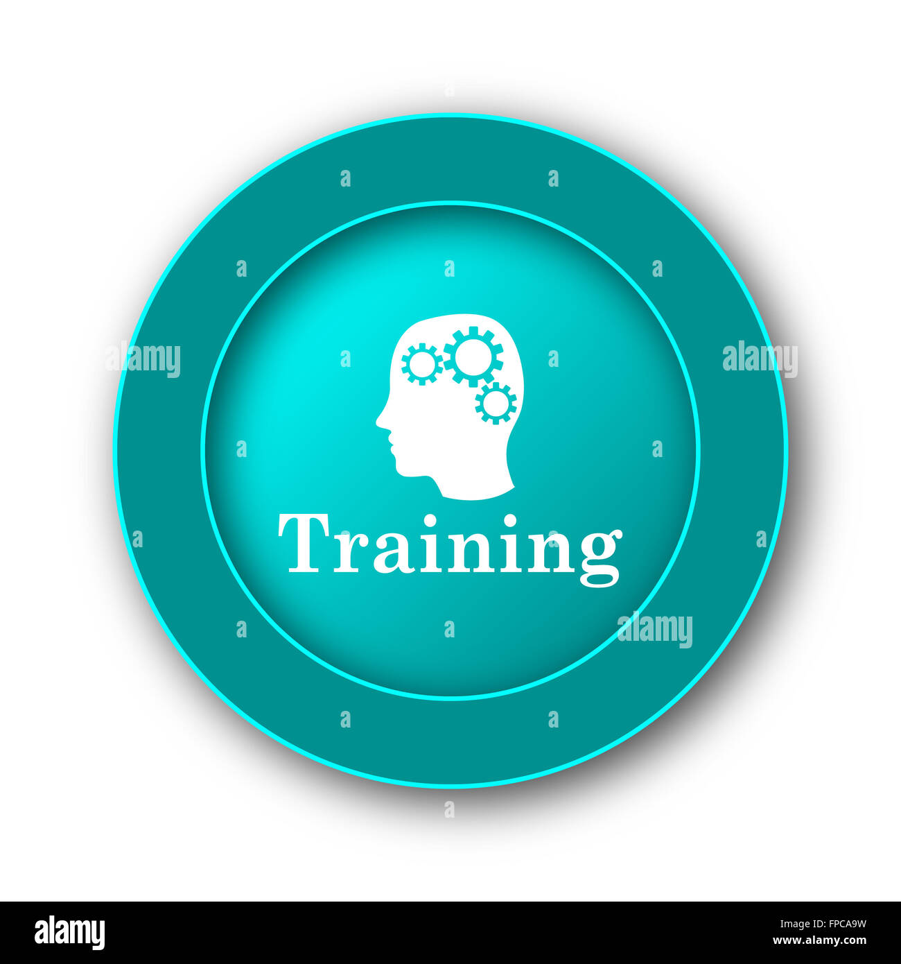 Training icon. Internet button on white background Stock Photo - Alamy