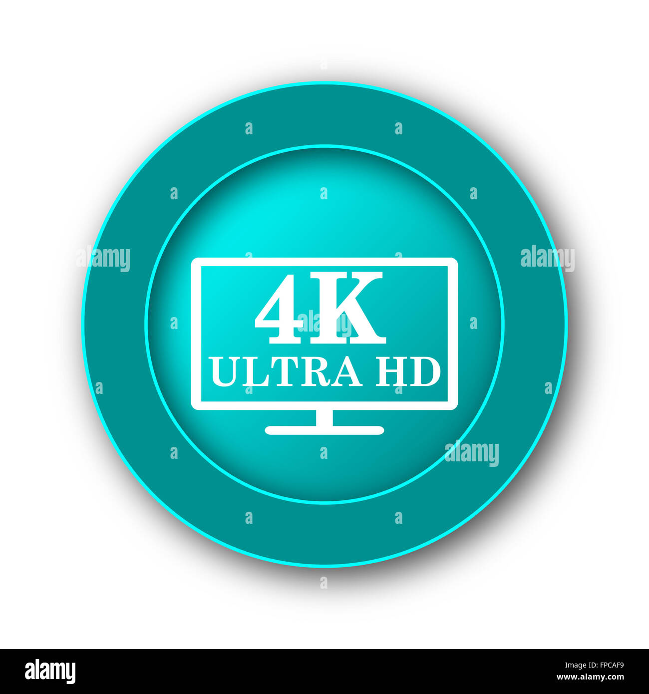 4K ultra HD icon. Internet button on white background Stock Photo - Alamy