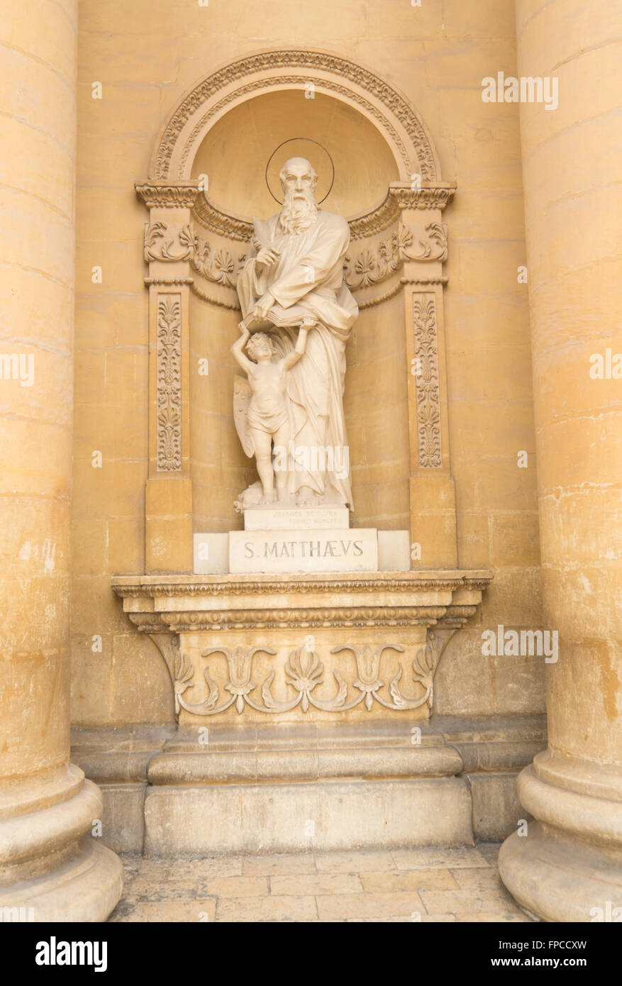 Statues of the Apostles on the Malta Dome in Mosta,Malta Stock Photo