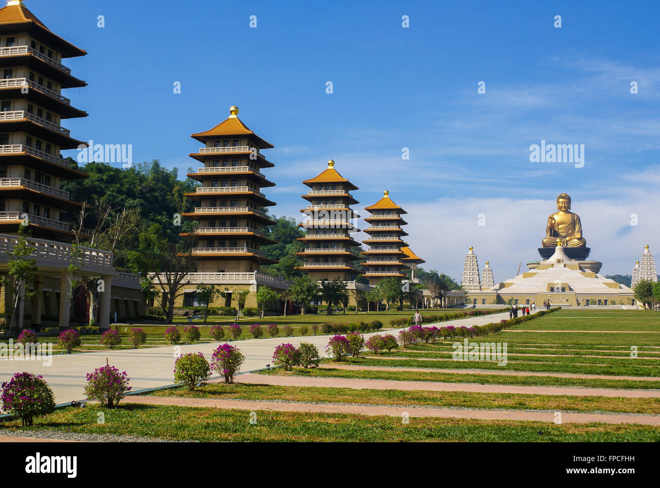 The giant Buddha statue at Fo Guang Shan in Kaohsiung, Taiwan Stock Photo