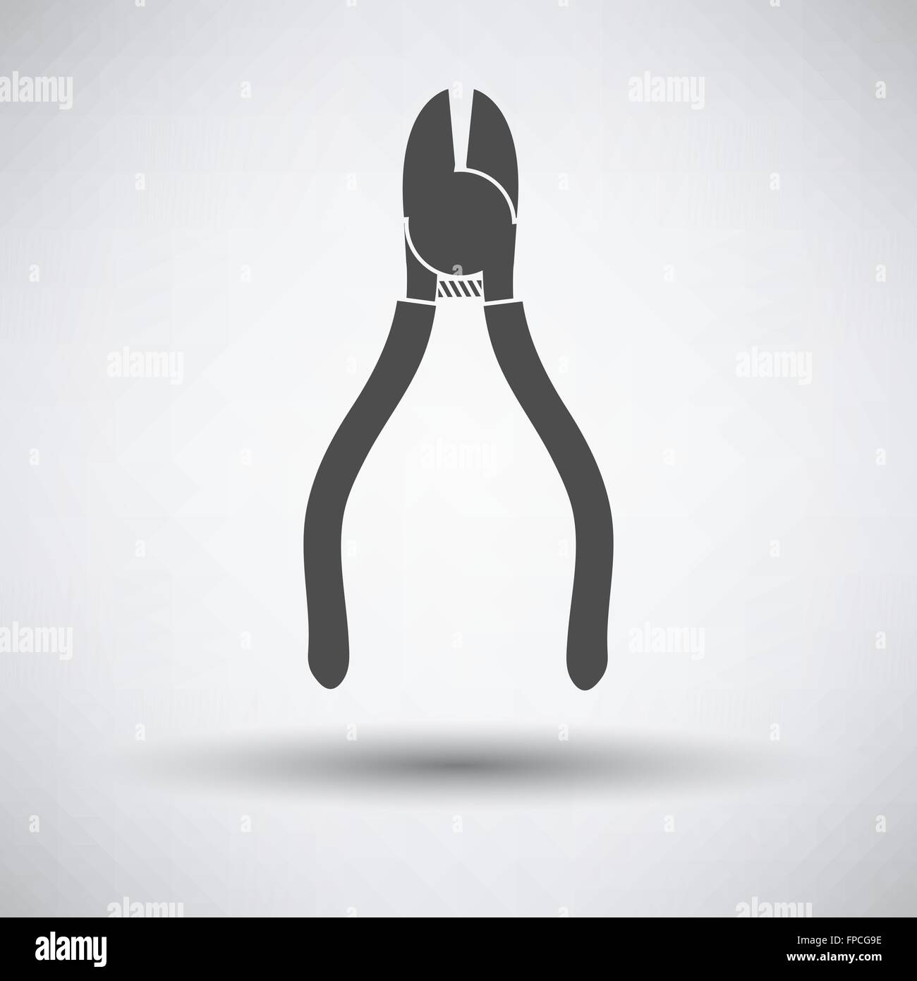 Side cutters icon on gray background with round shadow. Vector ...
