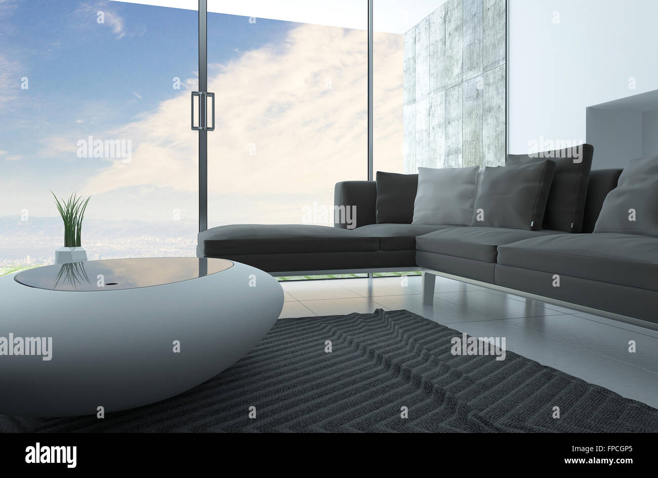 Modern Living Room Interior With A Trendy Funky Coffee Table
