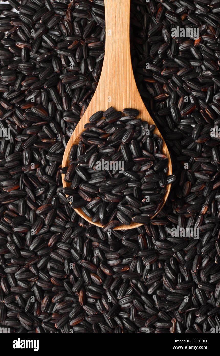 Uncooked Black Rice close up shot Stock Photo Alamy