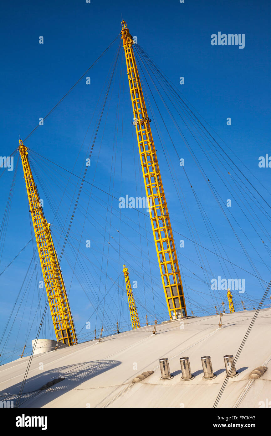 An exterior view of the Skywalk or O2 Arena, from London, originally the Millennium dome. Stock Photo