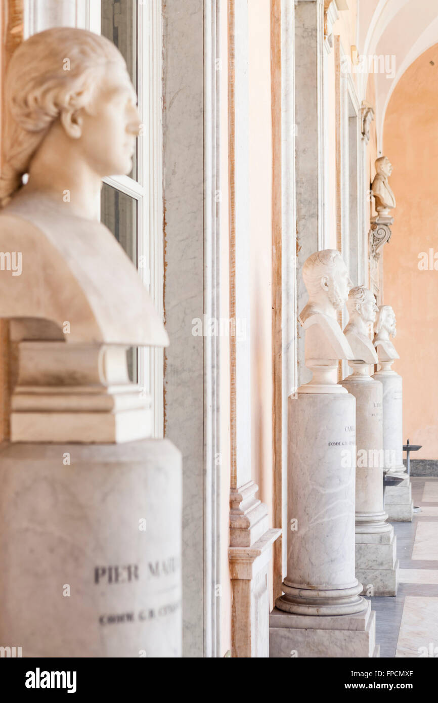 The upper gallery hall in the Palazzo Doria Tursi, Via Garibaldi. Designed by G & D Ponzello. Stock Photo