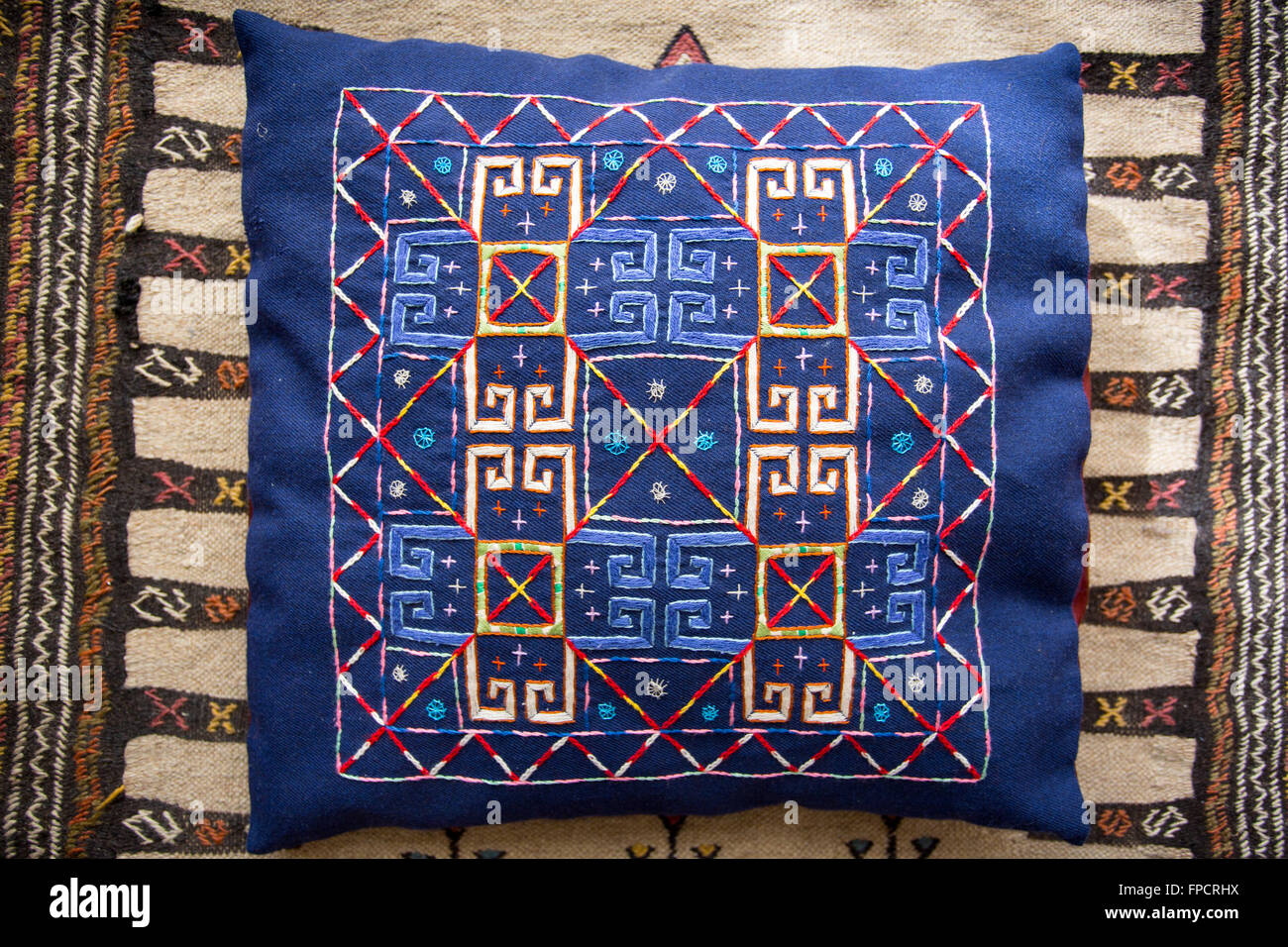 Armenian hand made carpet rug with traditional ornaments and patterns