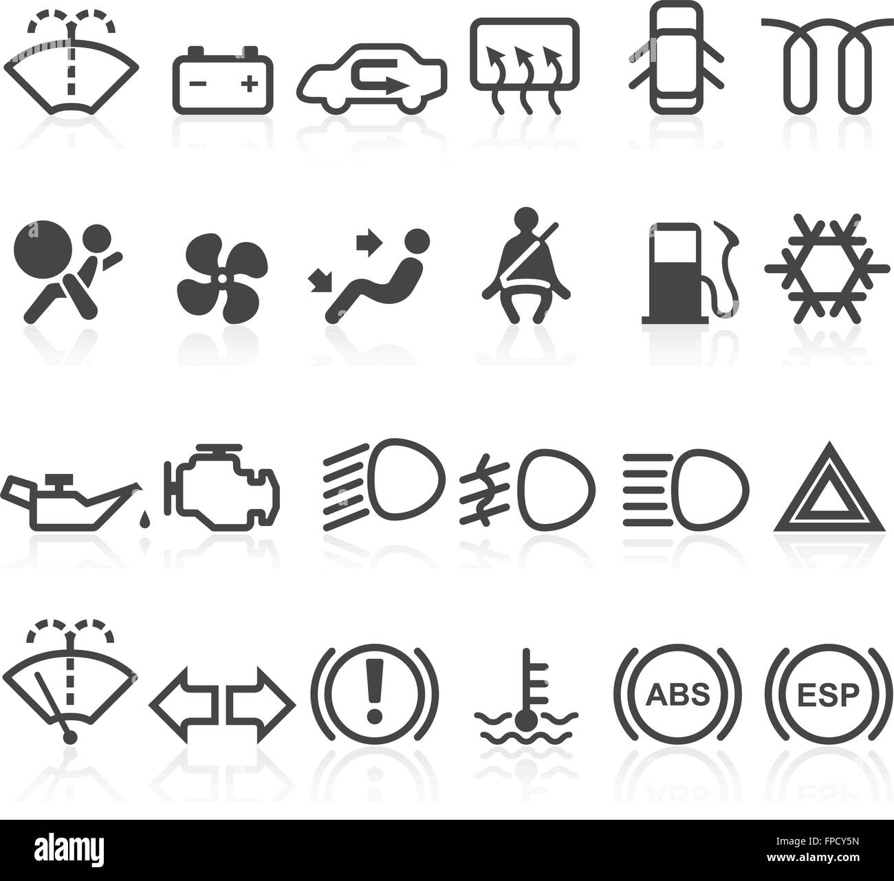 Car dashboard icons Stock Vector Images Alamy