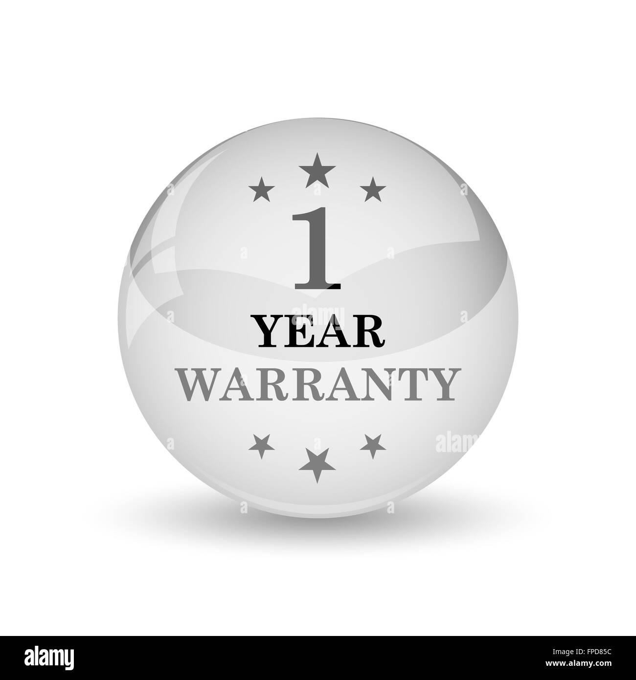 1 year warranty icon. Internet button on white background Stock Photo ...