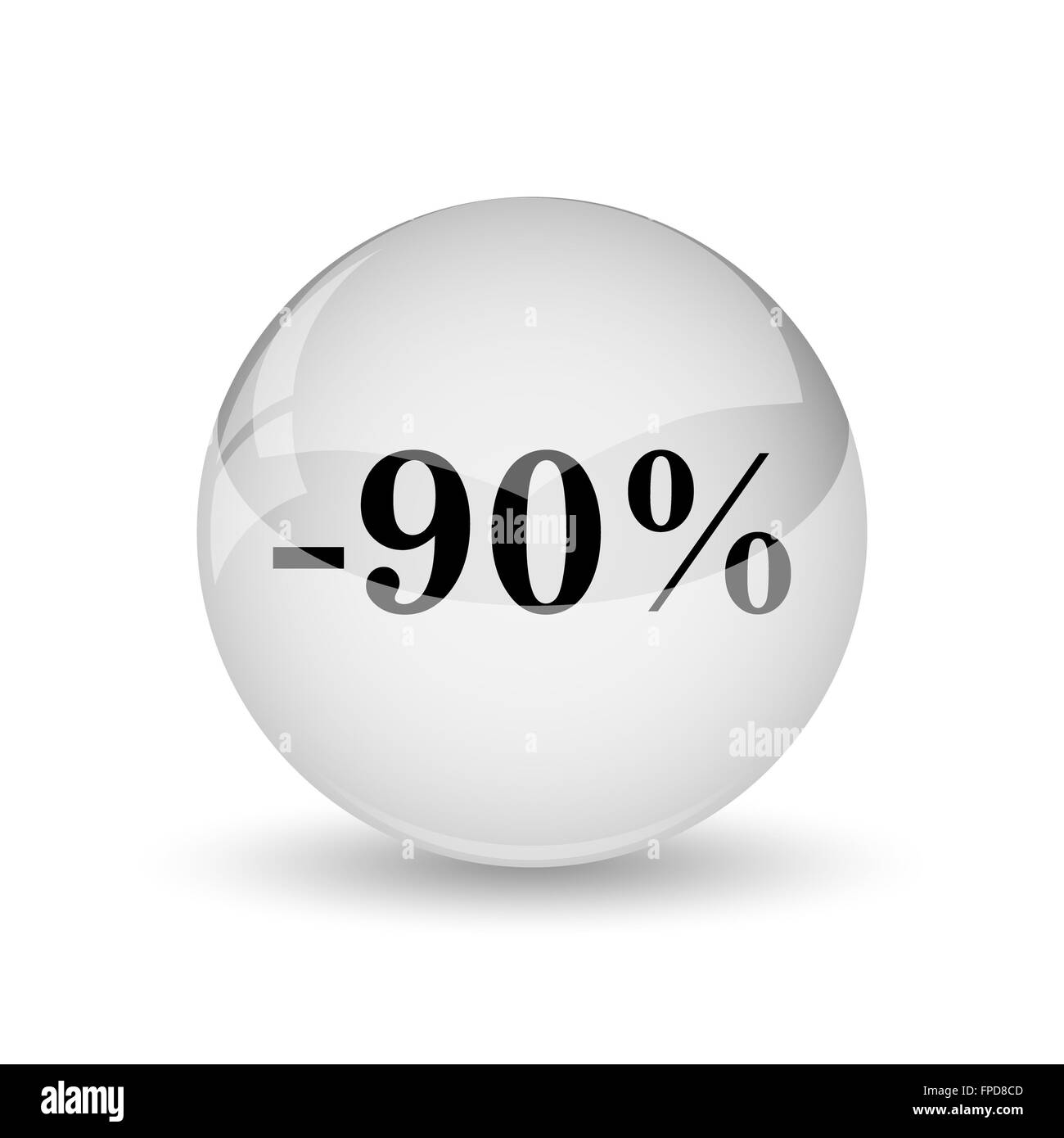 90 Percent Discount Icon Internet Button On White Background Stock
