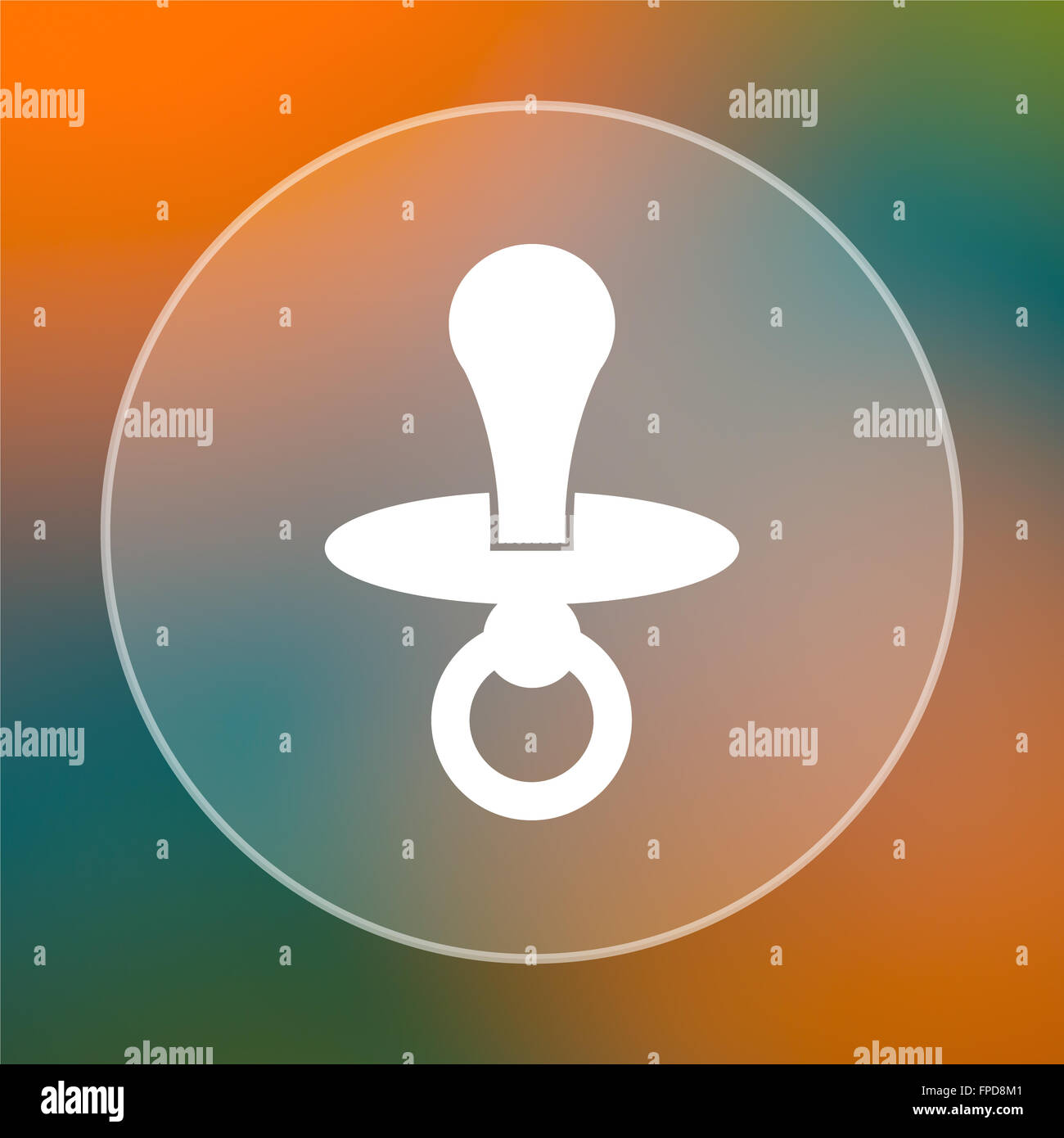Pacifier icon. Internet button on colored background Stock Photo - Alamy