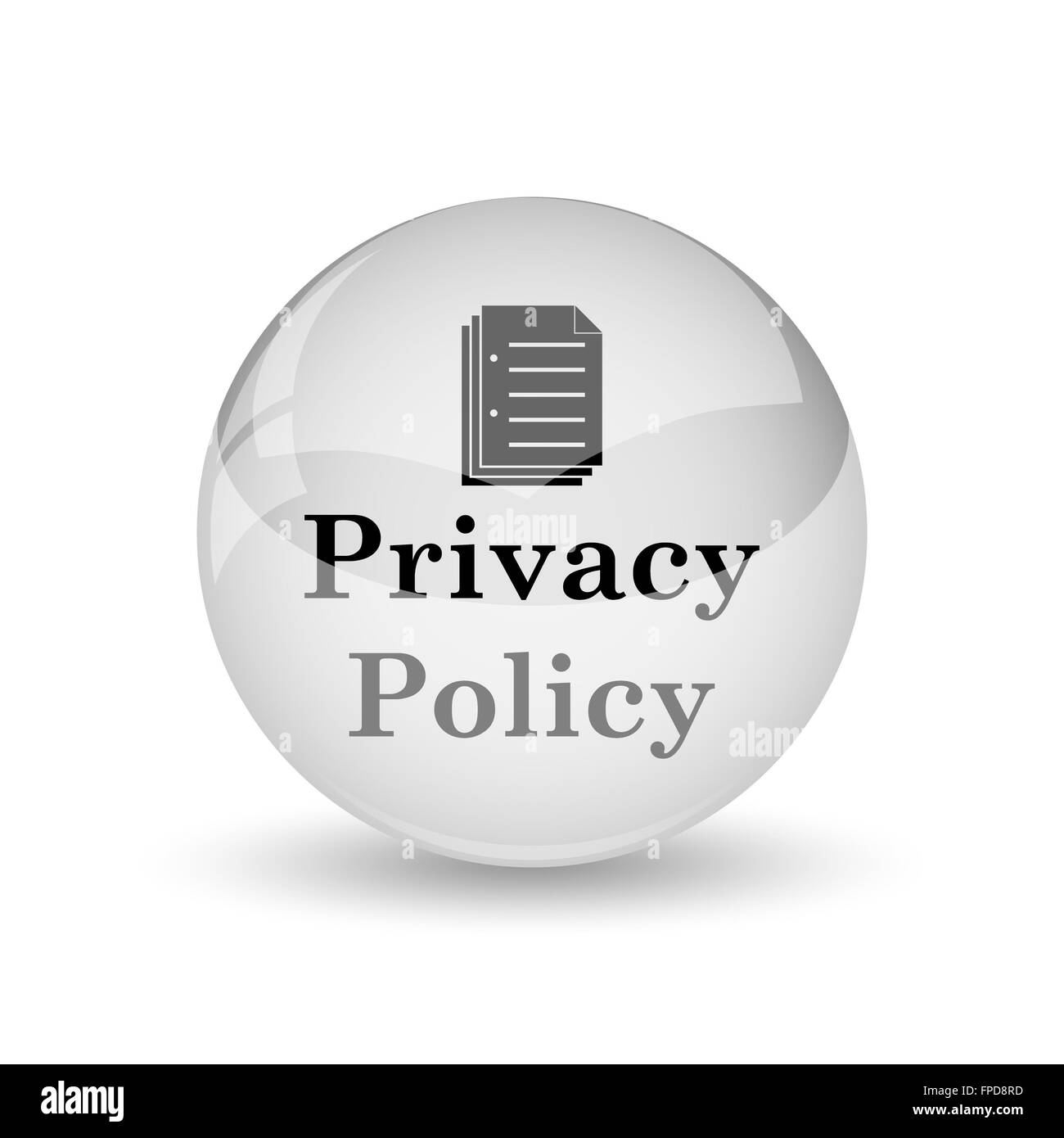Privacy policy icon. Internet button on white background Stock Photo ...