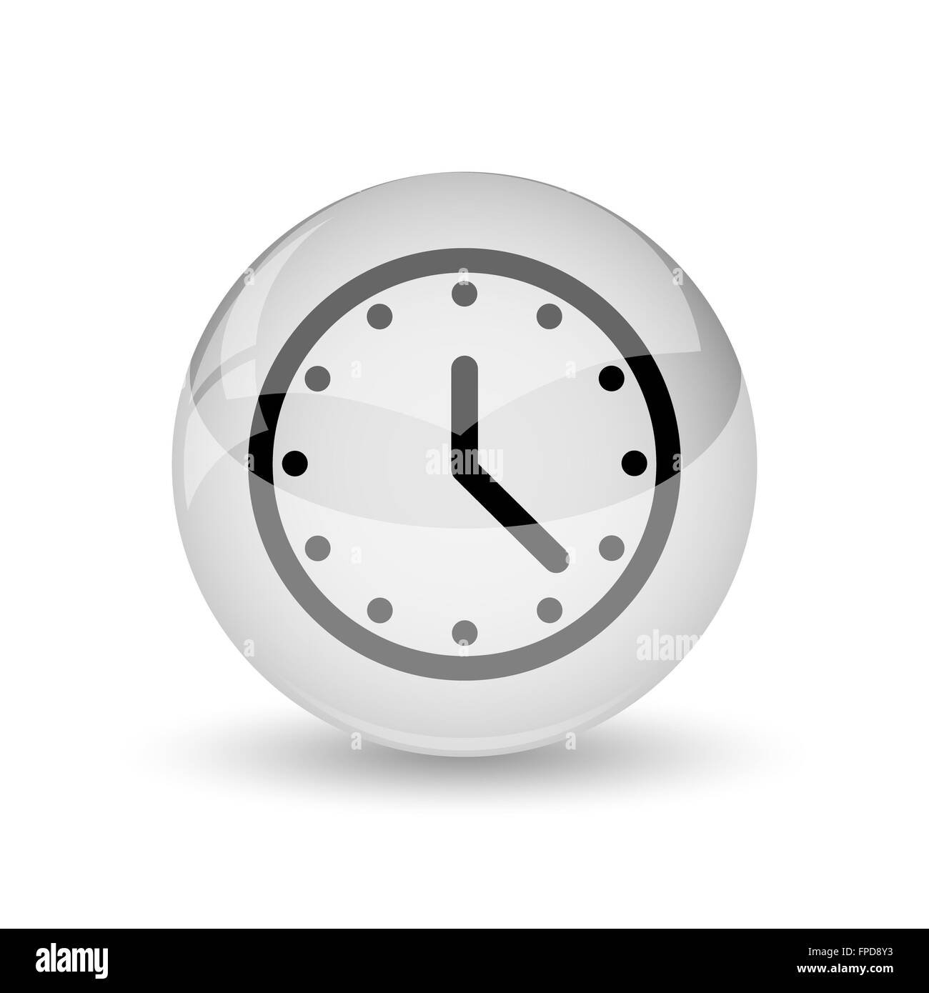 Clock icon. Internet button on white background Stock Photo - Alamy