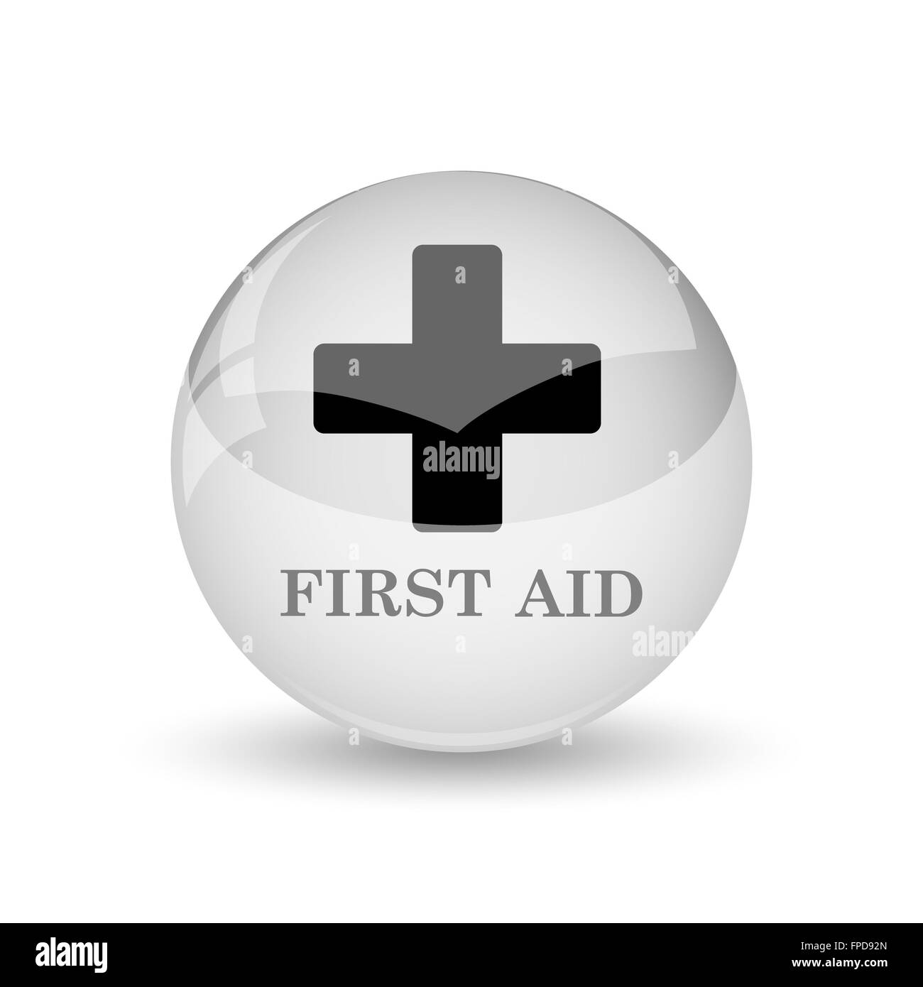 First aid icon. Internet button on white background Stock Photo - Alamy