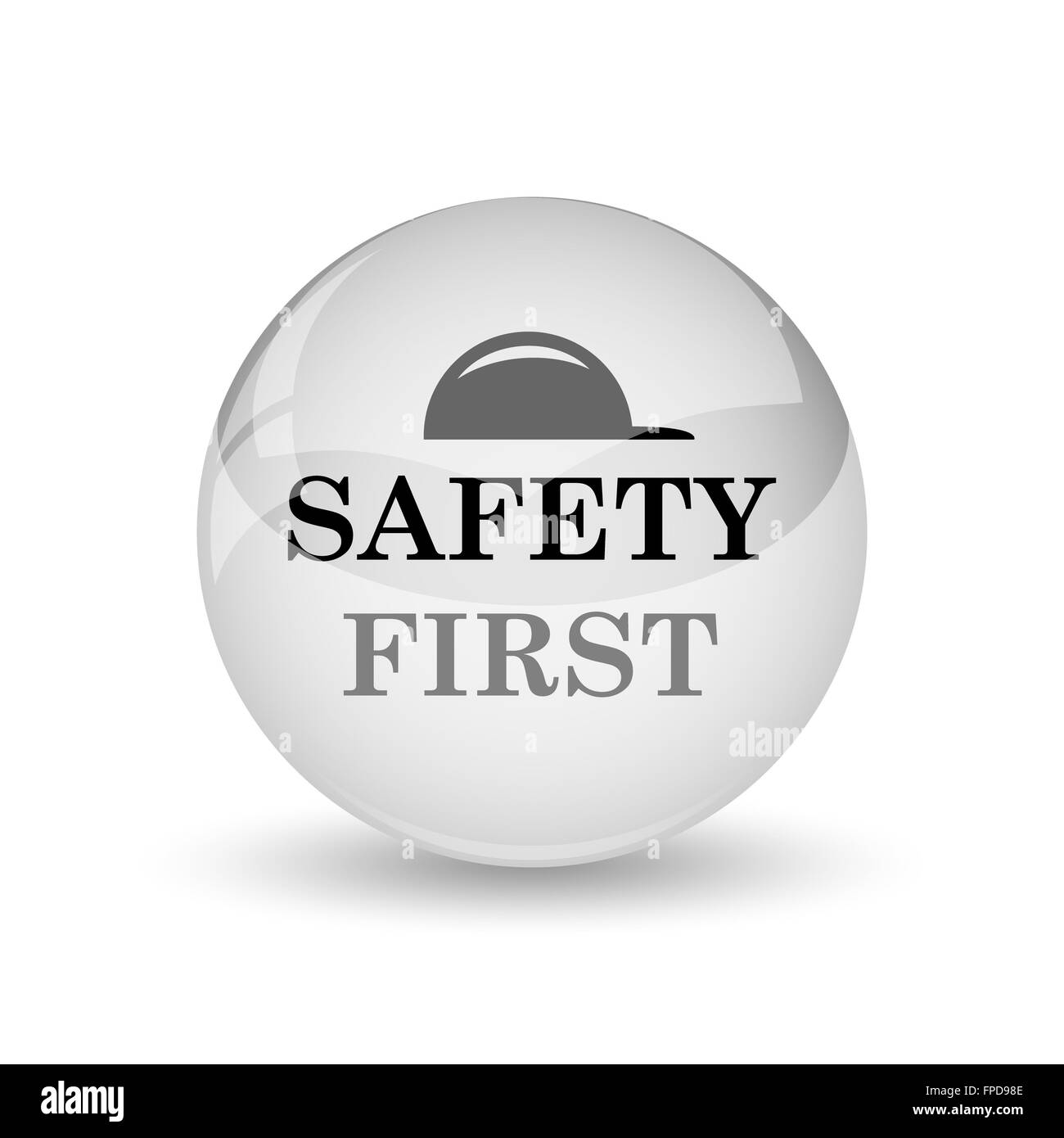 Safety first icon. Internet button on white background Stock Photo - Alamy