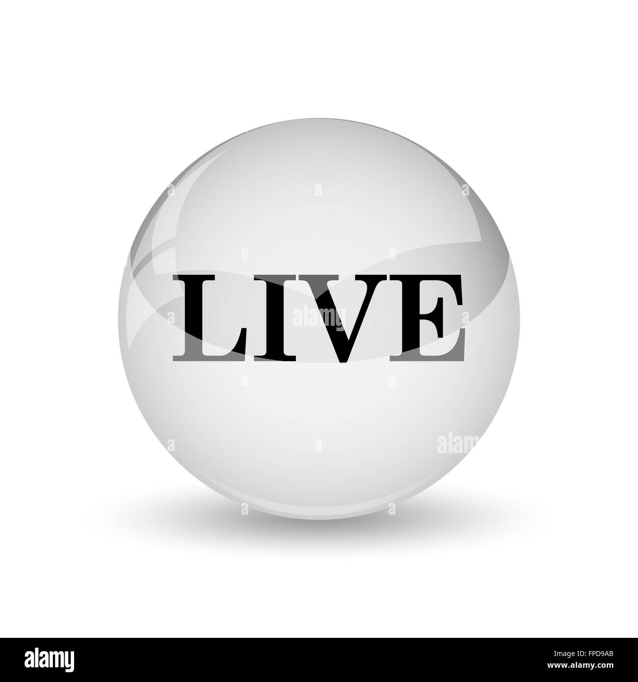 Live icon. Internet button on white background Stock Photo - Alamy