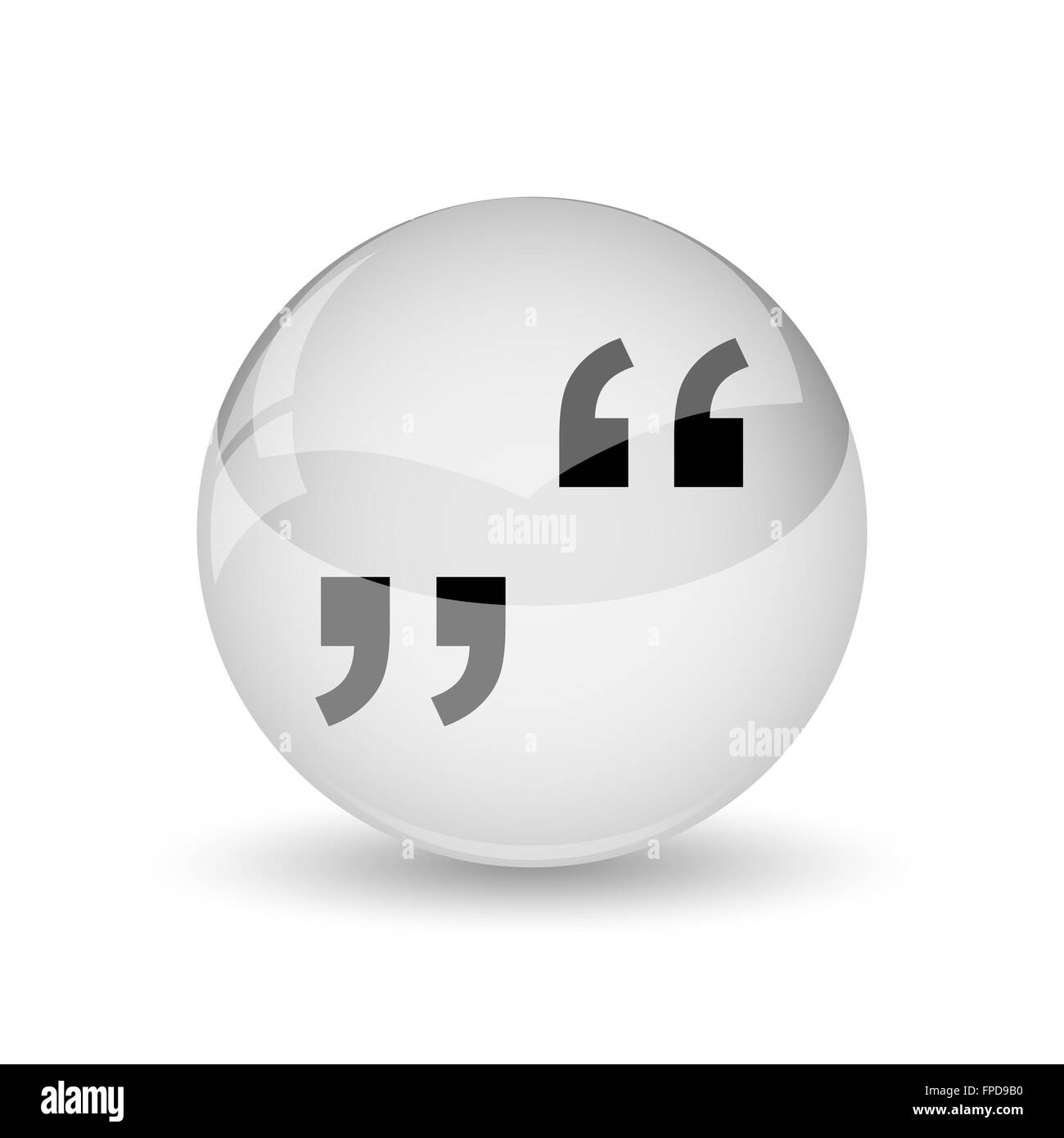 Quotation marks icon. button on white background Stock Photo Alamy
