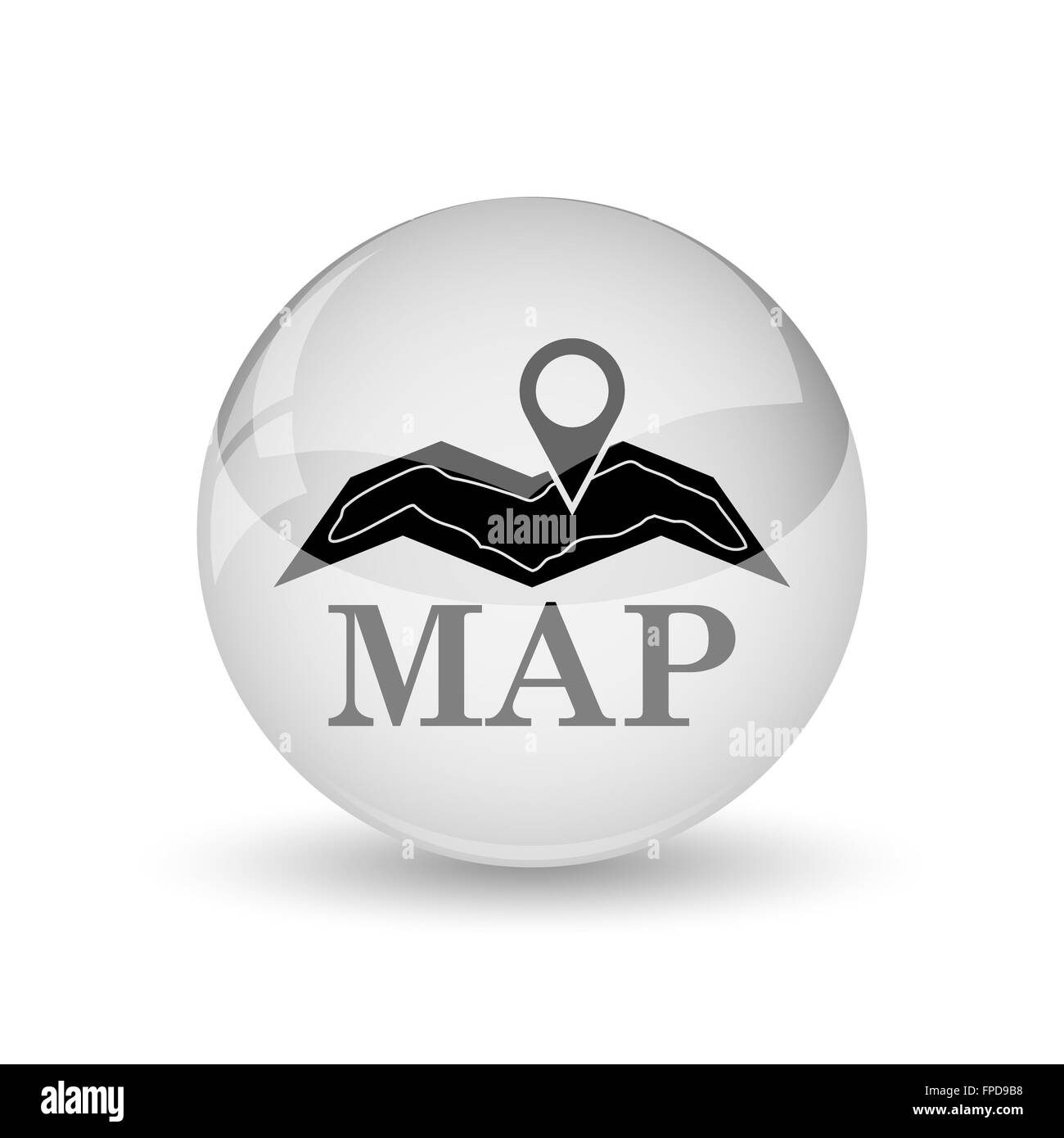 Map icon. Internet button on white background Stock Photo - Alamy